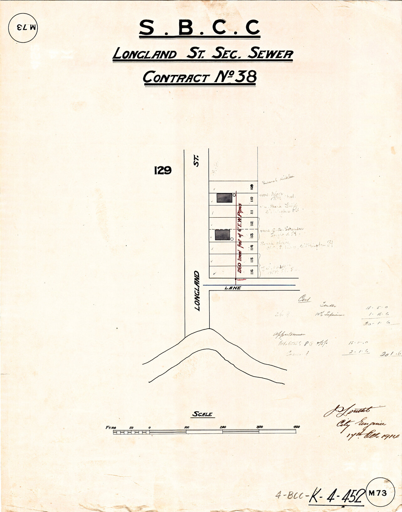 Longlands Street sectional sewer, East Brisbane - 1914