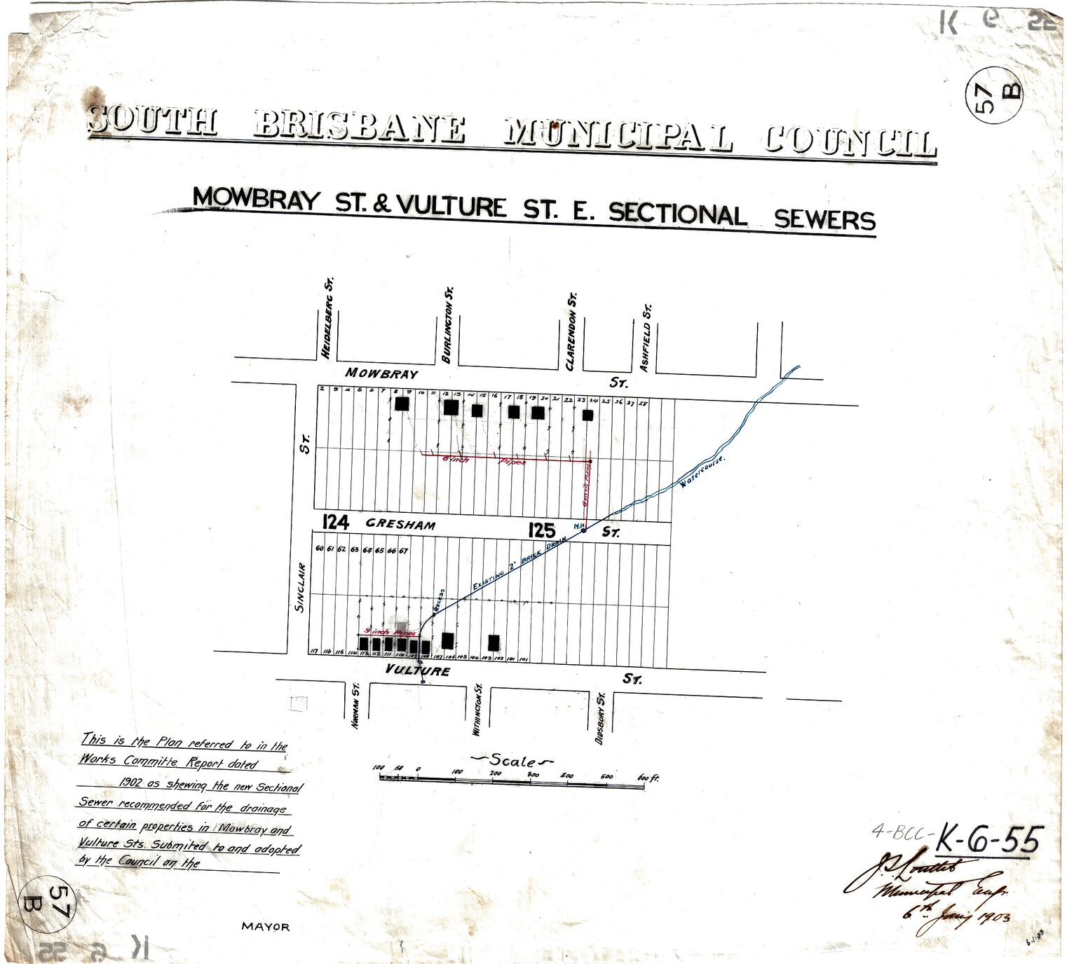 Mowbray Terrace and Vulture Street East Drainage, East Brisbane - 1903