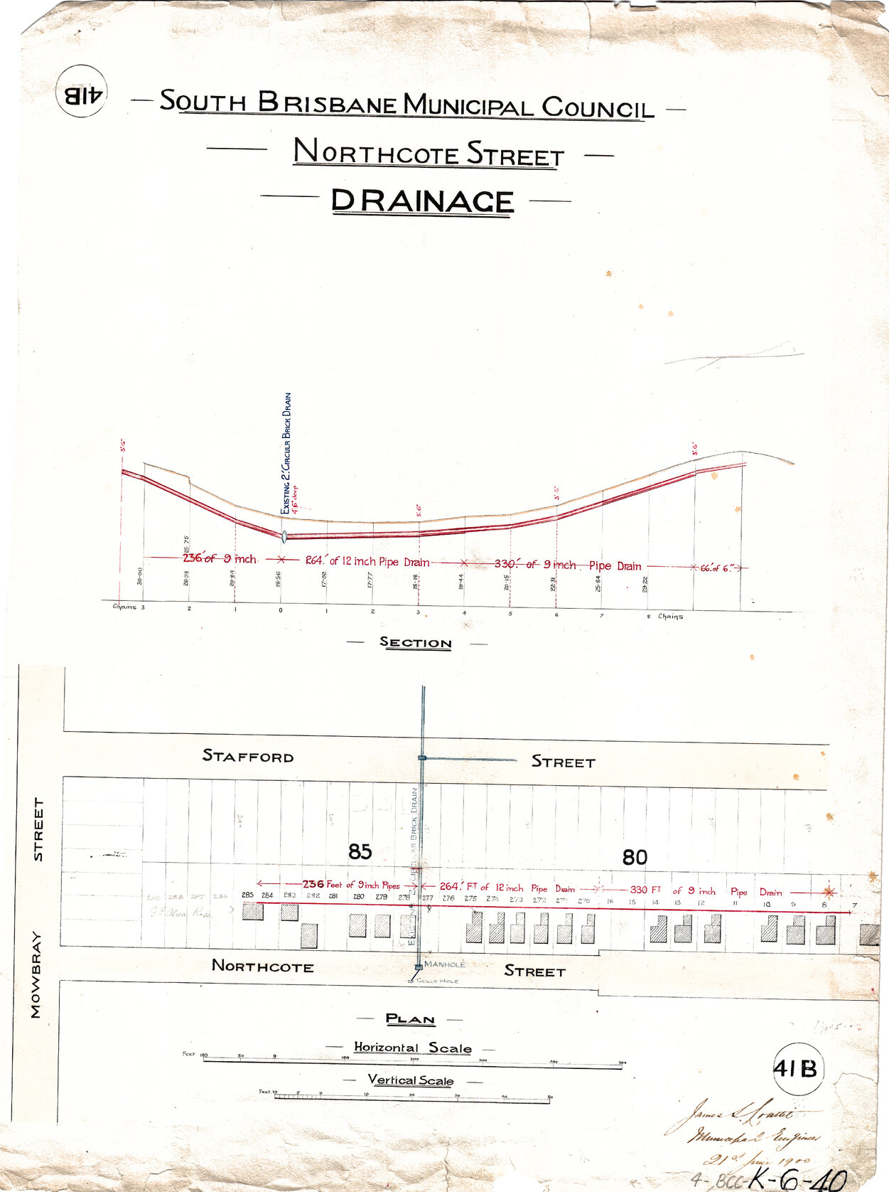 Northcote Street drainage, East Brisbane - 1900