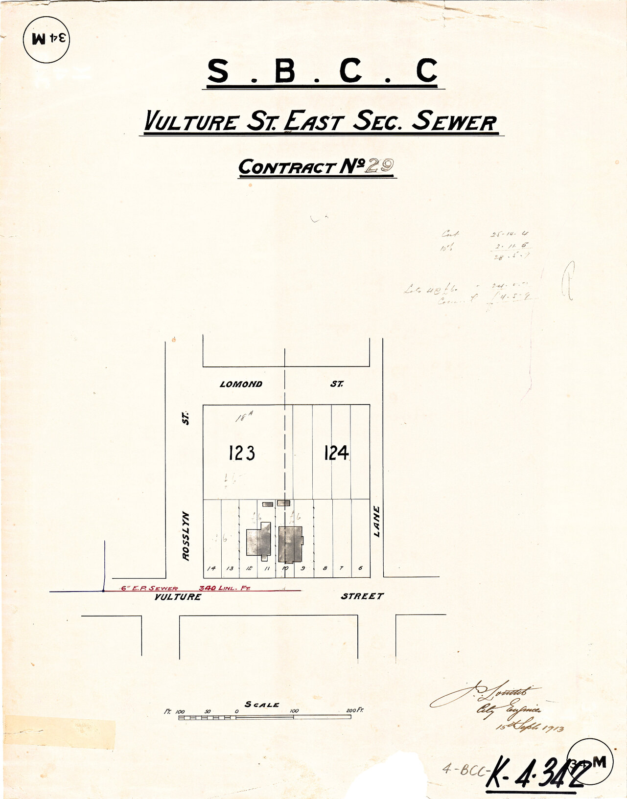 Vulture Street East sectional sewer, East Brisbane - 1913