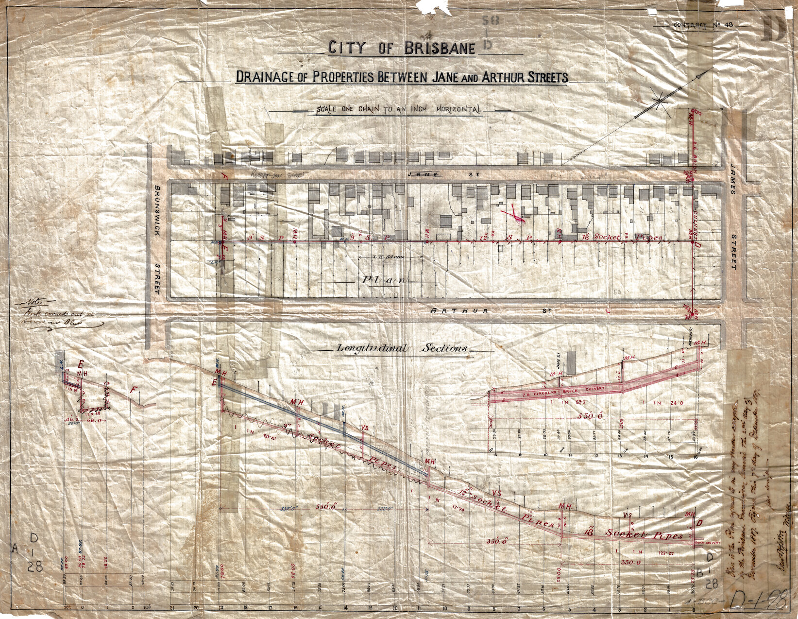 Drainage of properties between Robertson Street and Arthur Street, Fortitude Valley - 1887