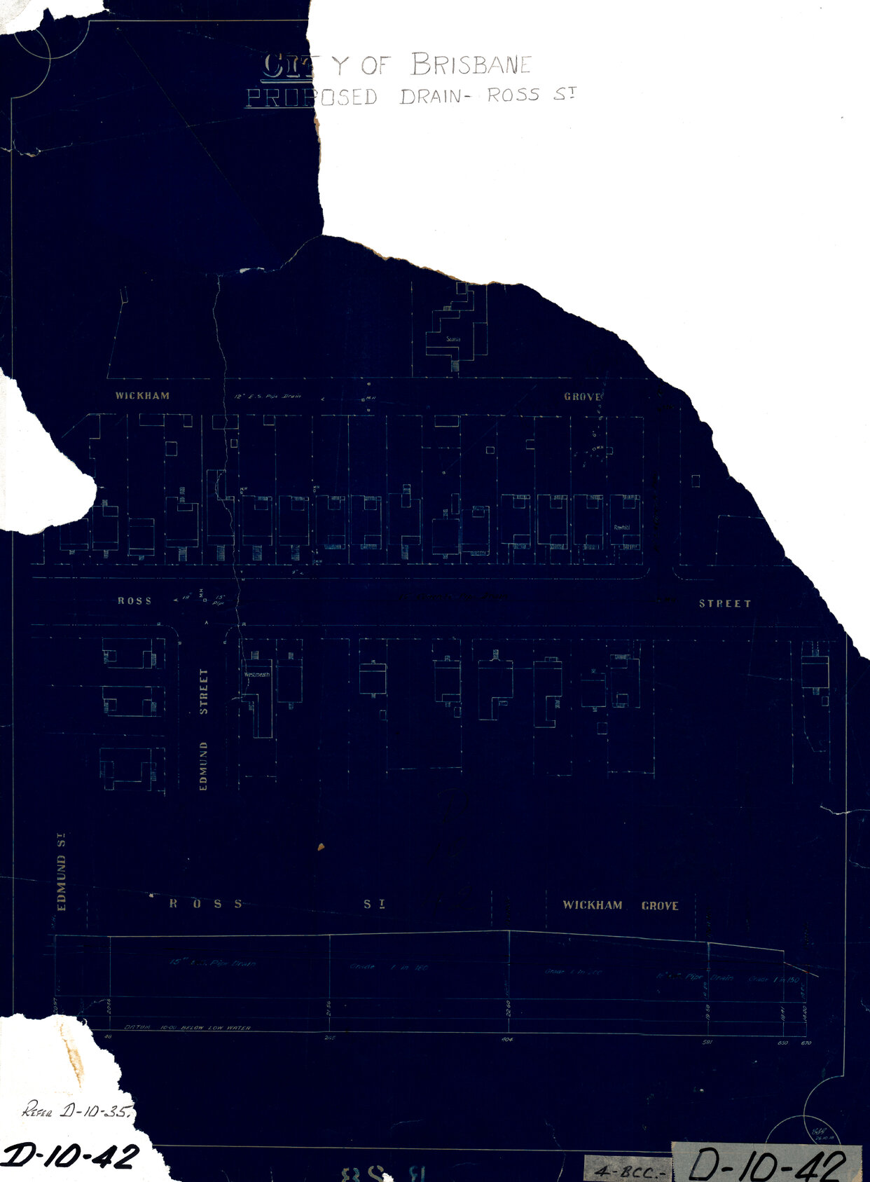 Proposed drain, Ross Street, Newstead