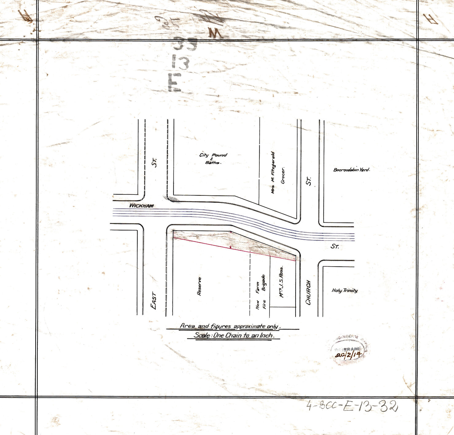 Plan of lots on East, Wickham and Church Street, Fortitude Valley