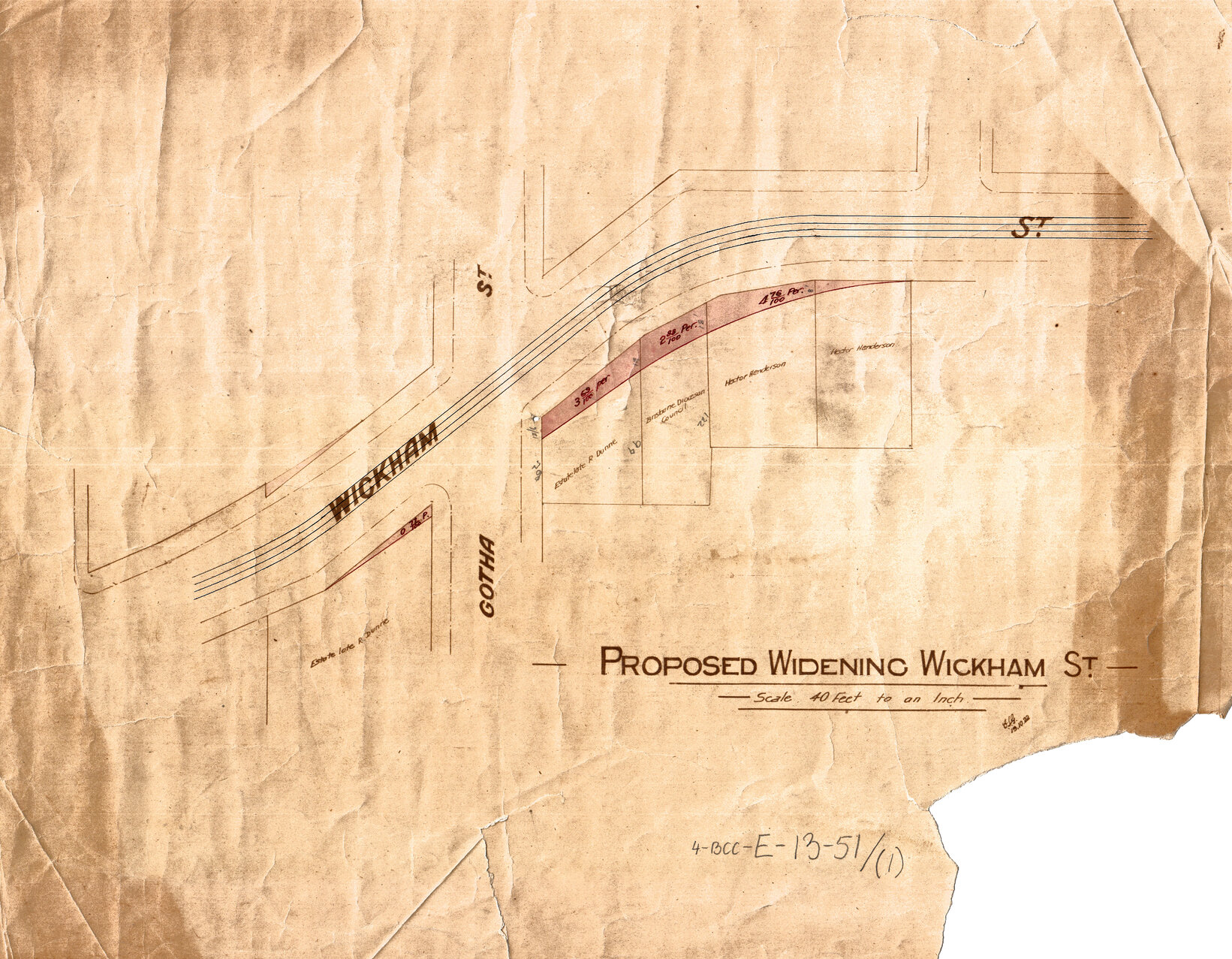 Proposed widening of Wickham Street , Fortitude Valley - 1904