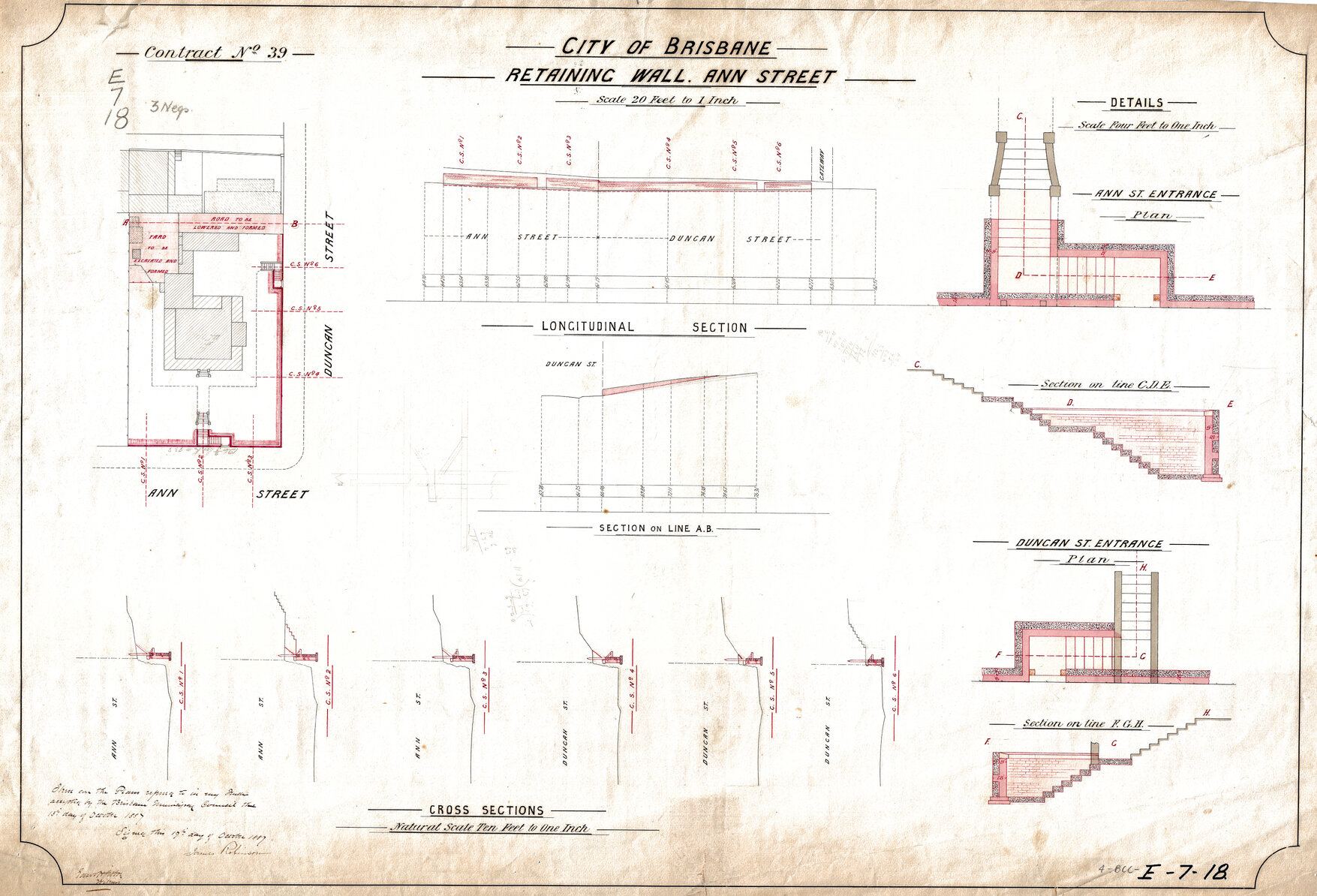 Retaining wall for corner of Duncan and Ann Street, Fortitude Valley - 1887