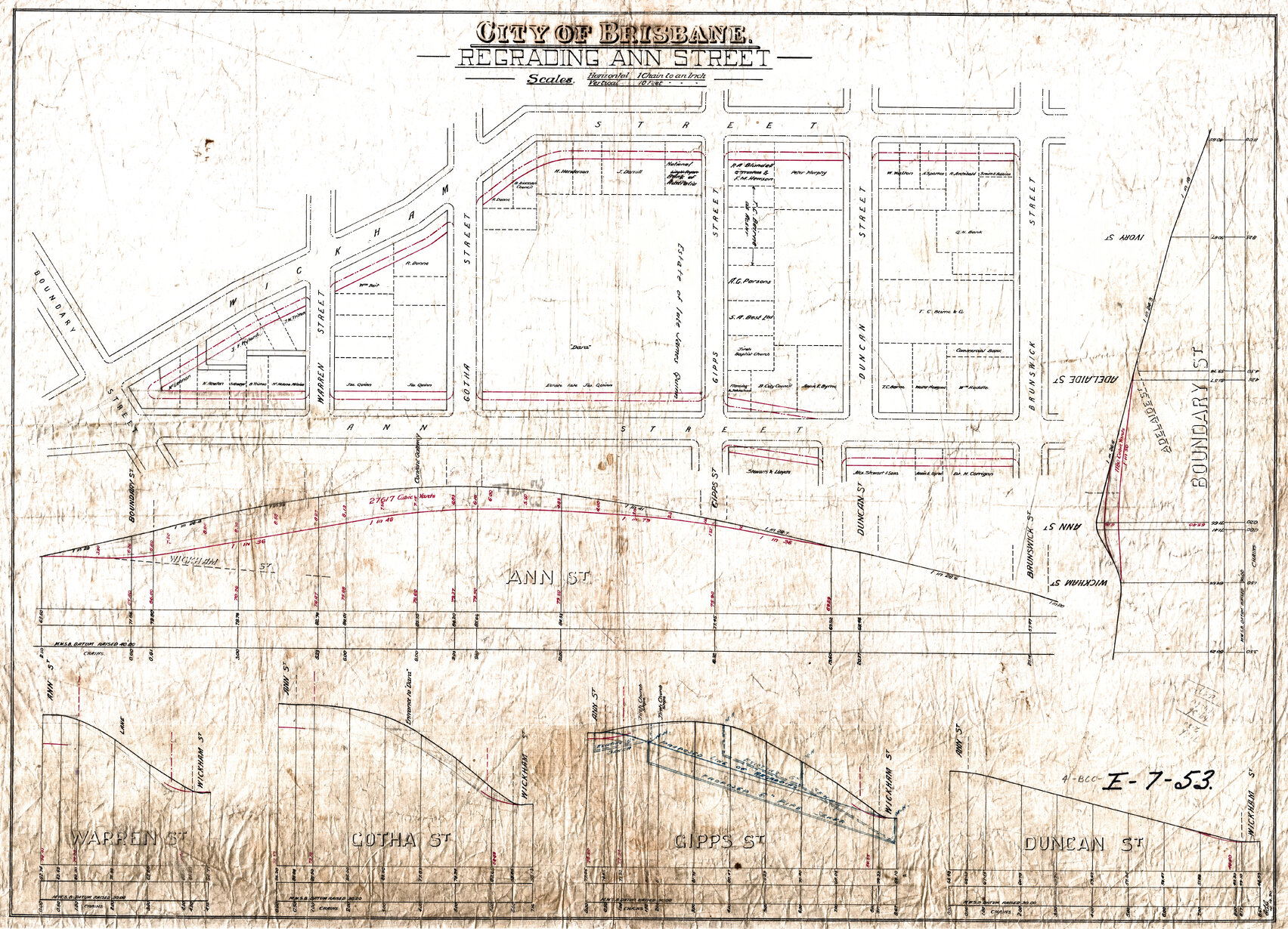 Regrading of Ann Street between Brunswick and Boundary Street, Fortitude Valley - 1920