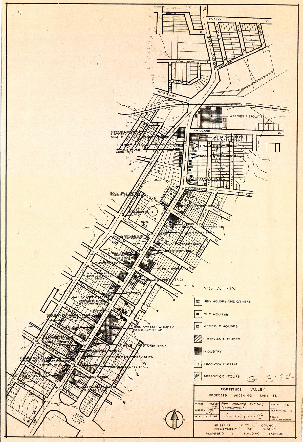 Proposed widening of Ann Street from Kemp Place to Montpelier Road, Fortitude Valley and Newstead - 1948