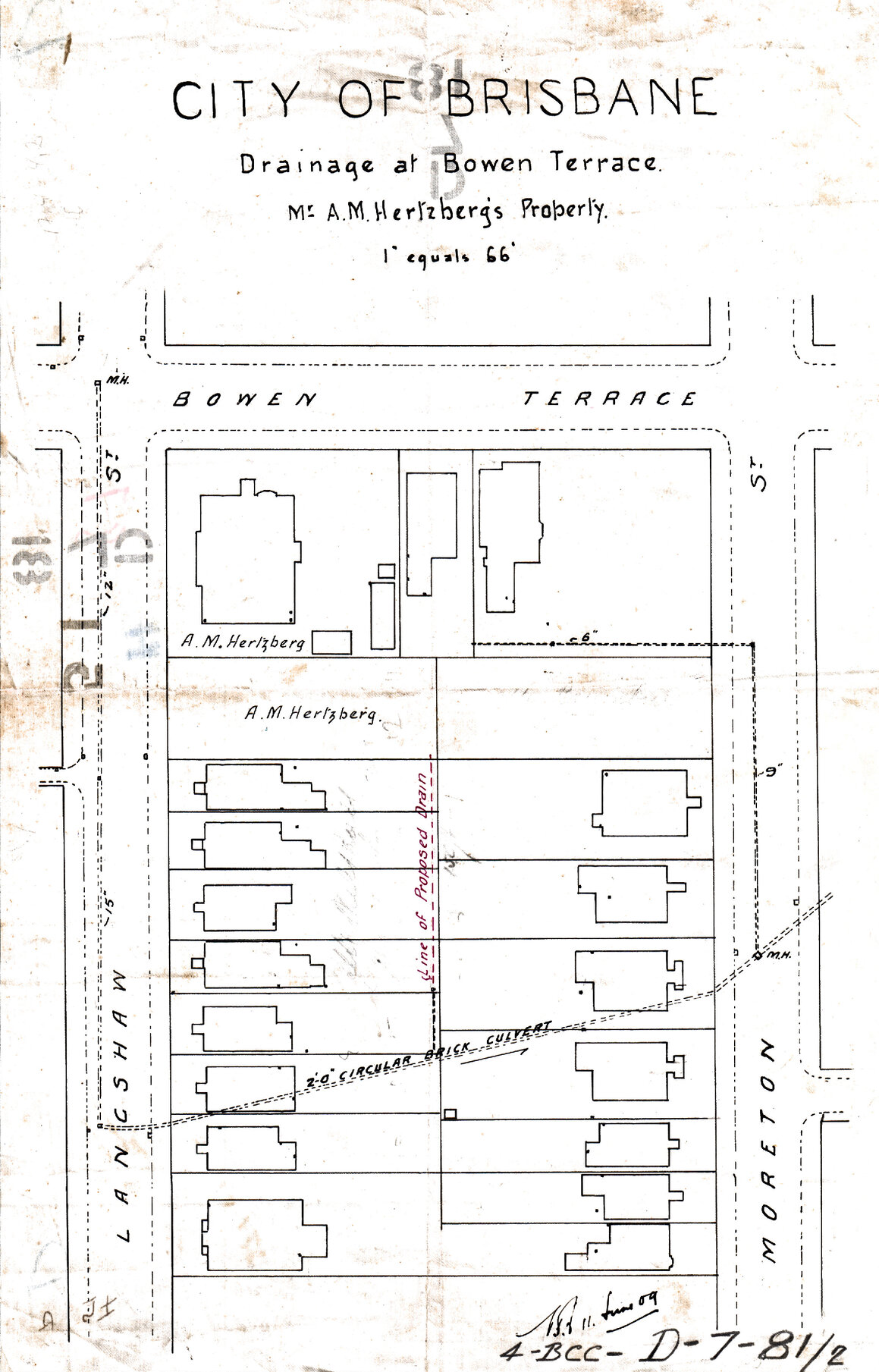 Drainage at Bowen Terrace, New Farm - 1909