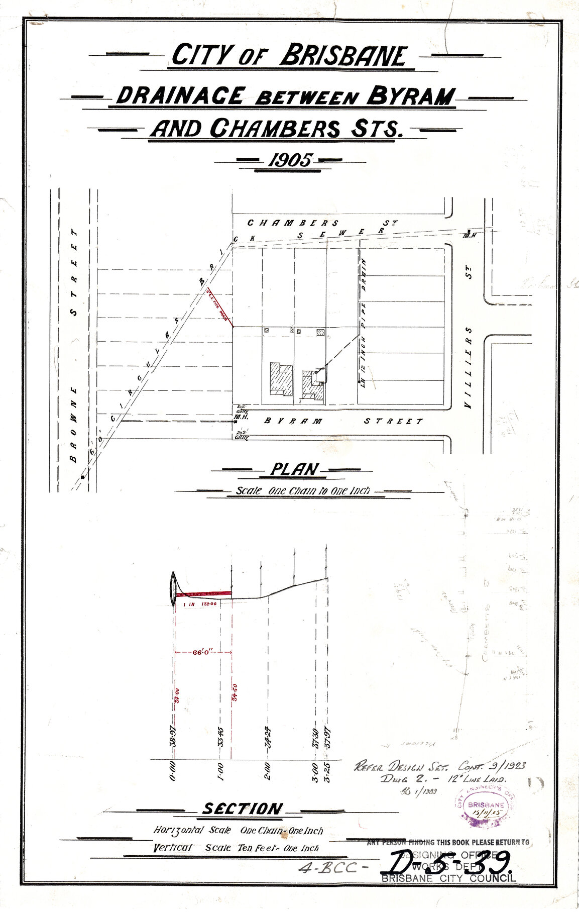 Drainage between Byram and Chambers Street, New Farm - 1905