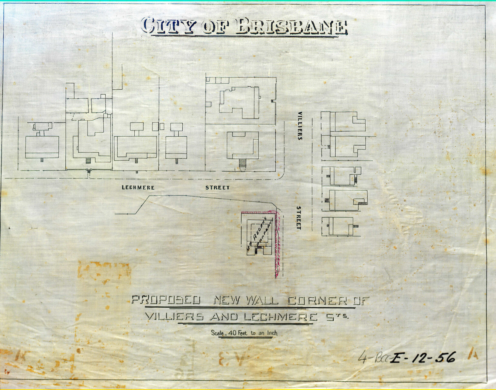 Proposed new wall, corner of Villiers and Lechmere Street, New Farm