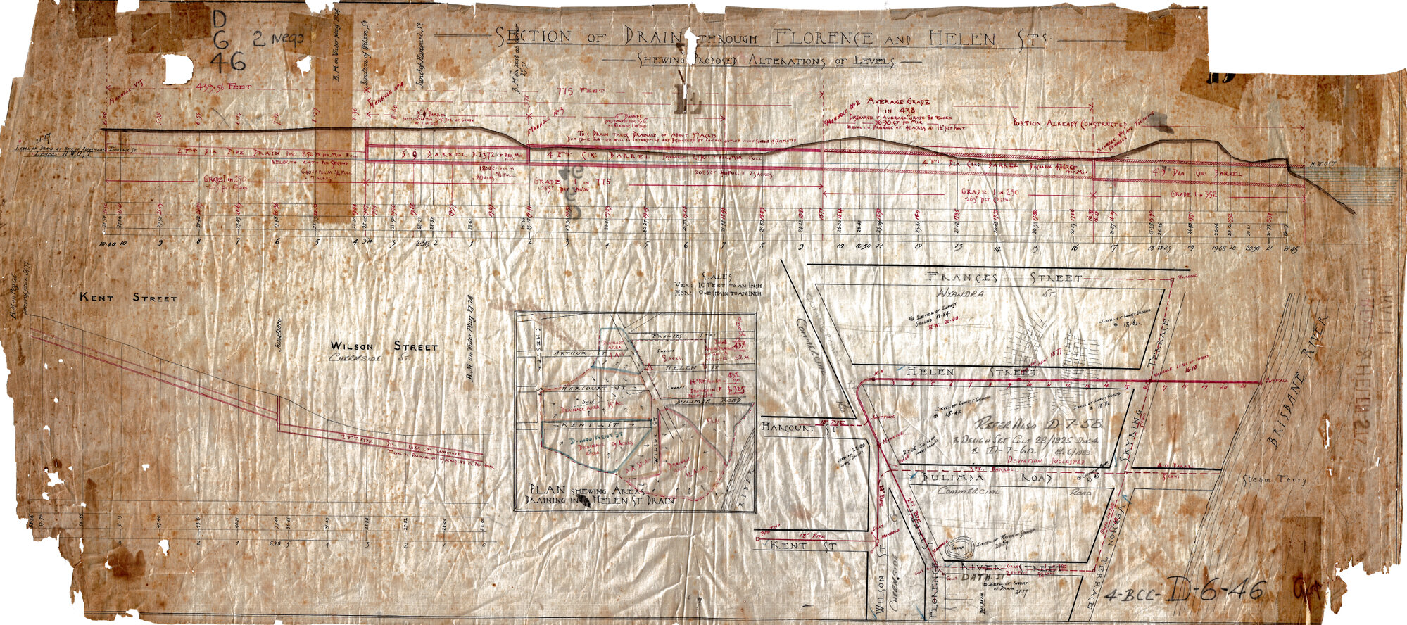 Section of drain through Florence and Helen Streets, Teneriffe - 1887, 1891