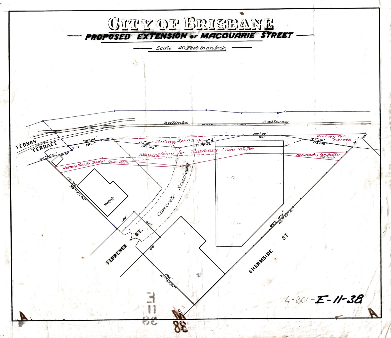 Proposed extension of Macquarie Street, Teneriffe