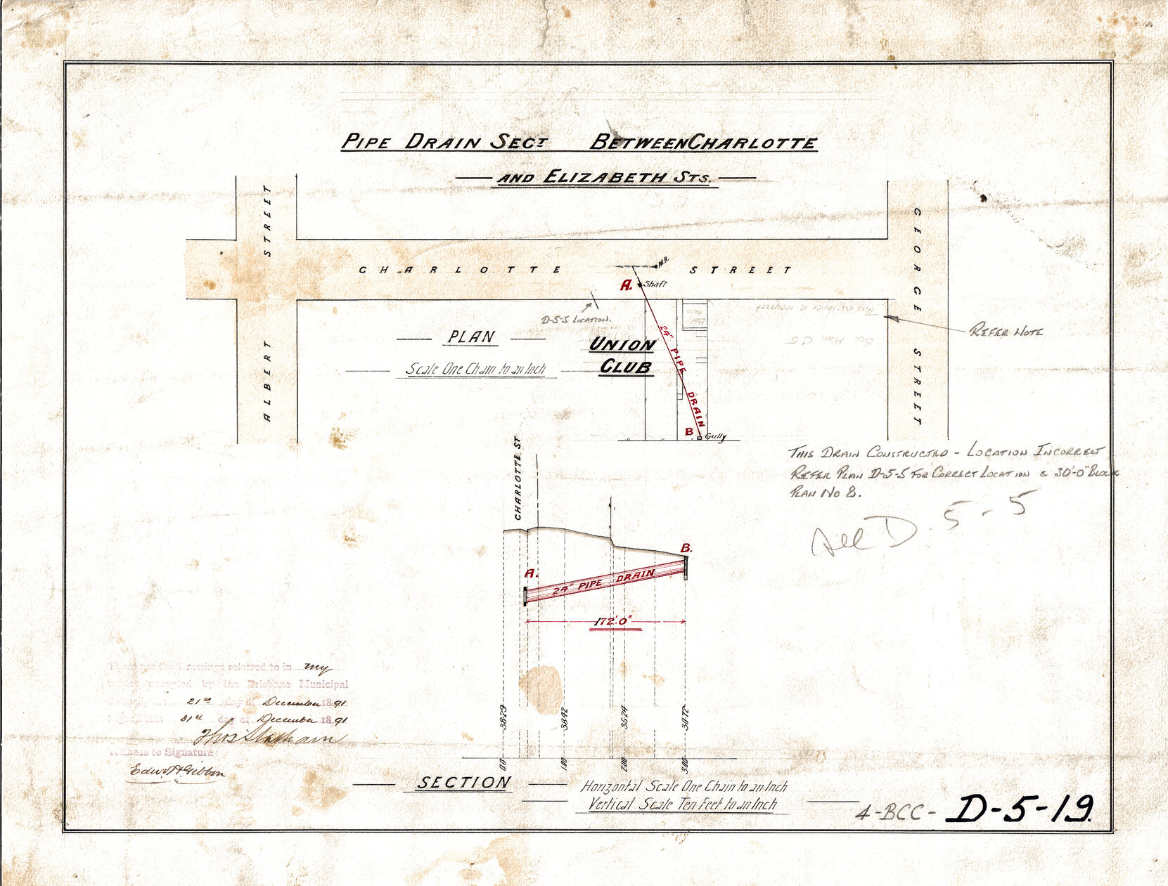 Drainage for block off Charlotte Street, between George Street and Albert Street, Brisbane City - 1891