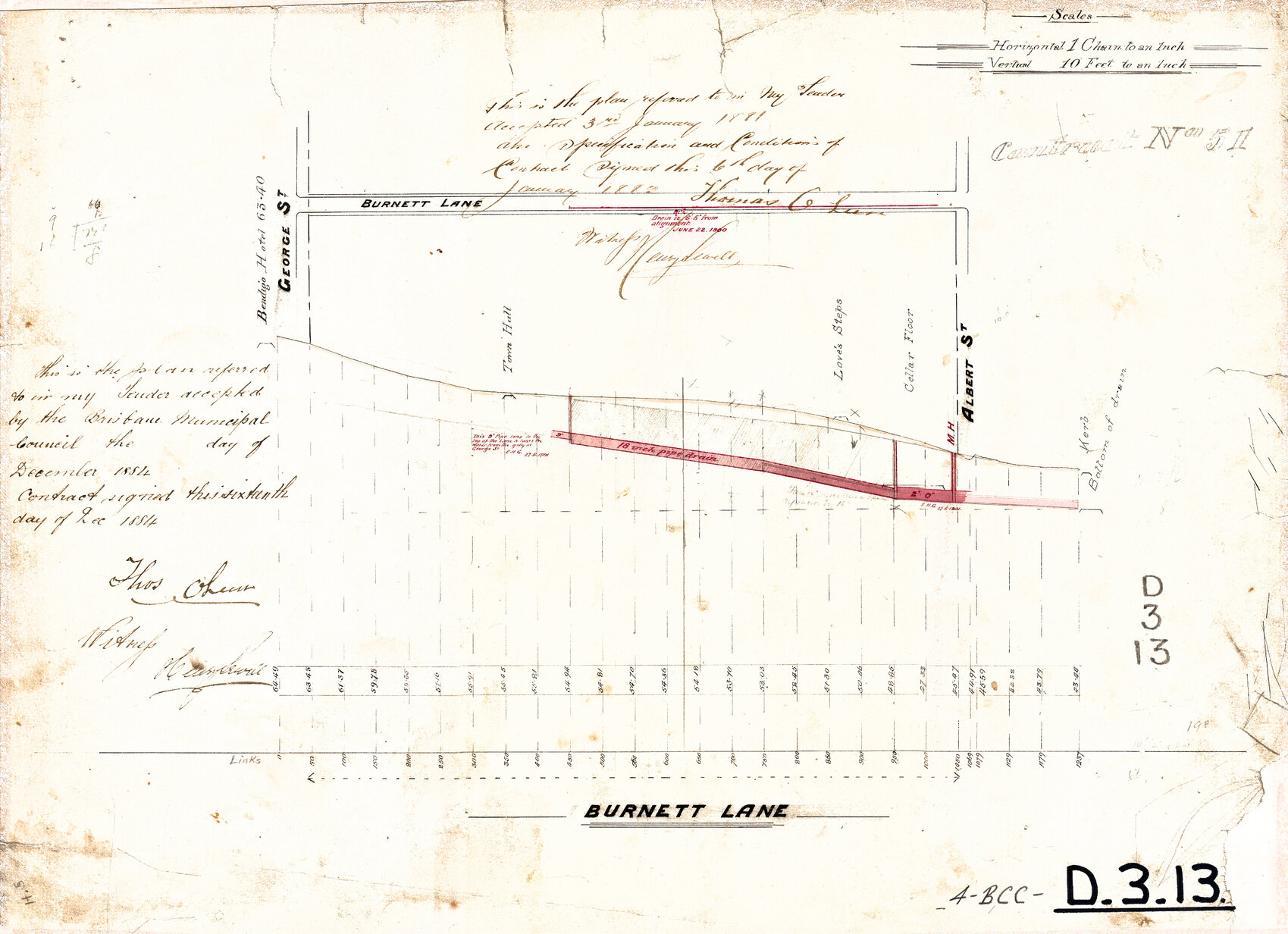 Drainage for Burnett Lane to corner of Albert Street, Brisbane City - 1884