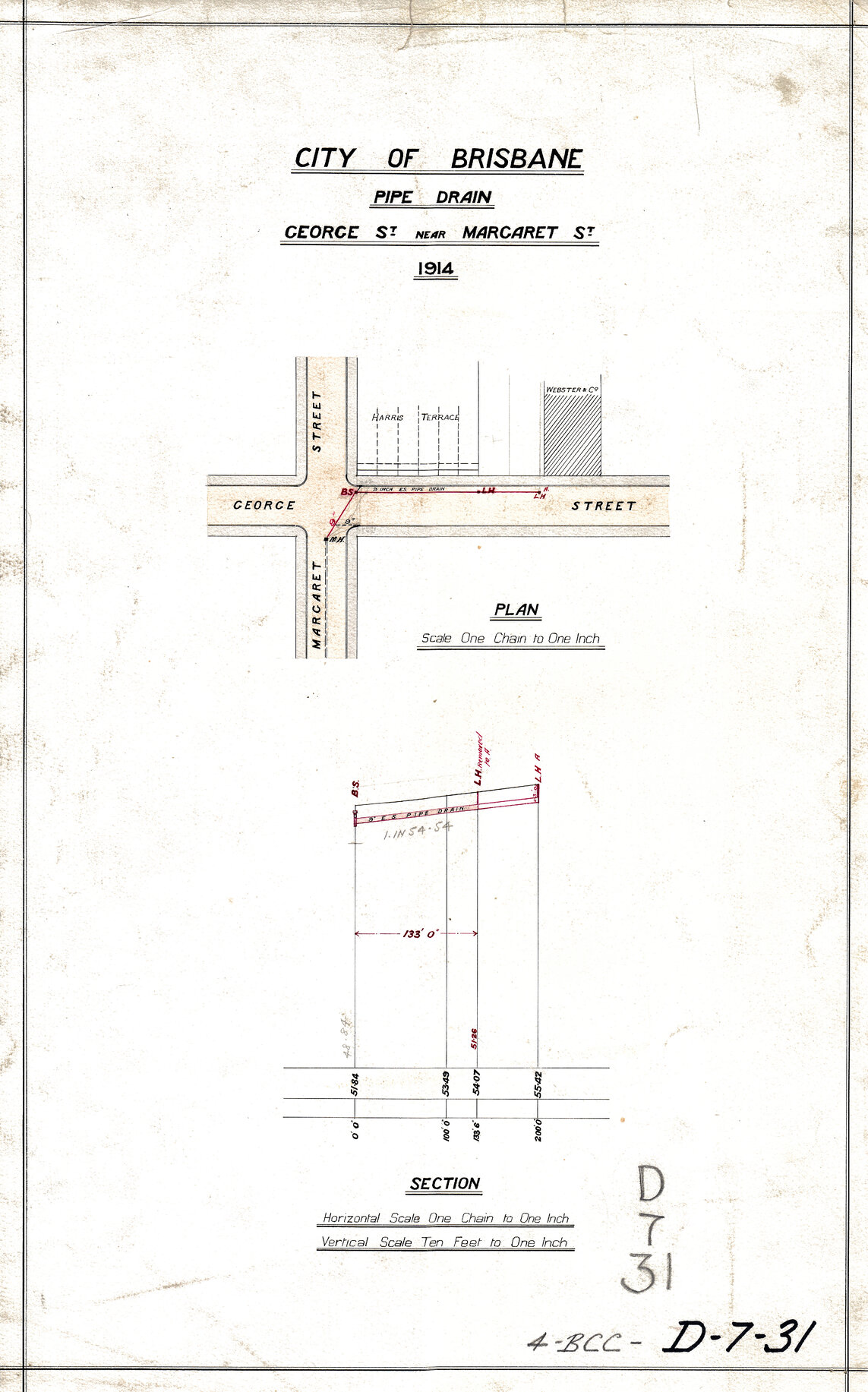 Drainage for George Street and Margaret Street, Brisbane City - 1914