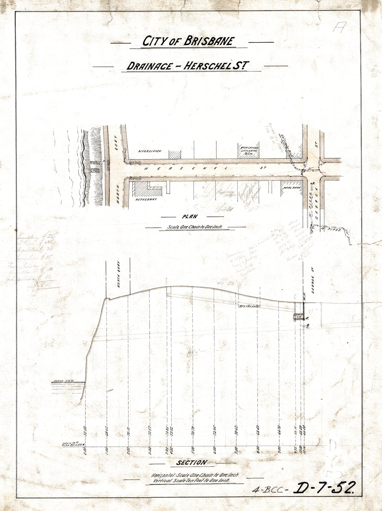 Drainage for Herschel Street, George Street, and North Quay, Brisbane City - 1912