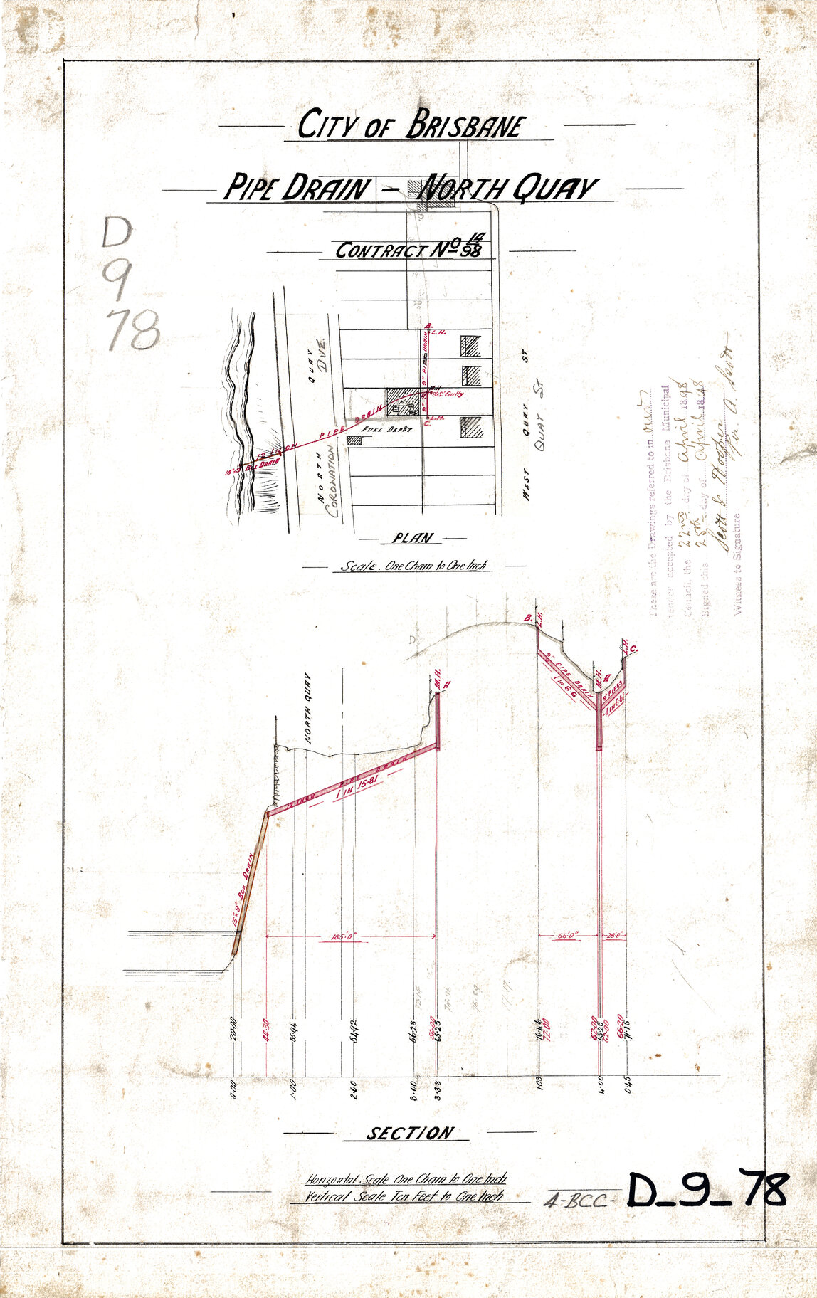 Drainage for blocks between Quay Street and Coronation Drive, Brisbane City - 1898