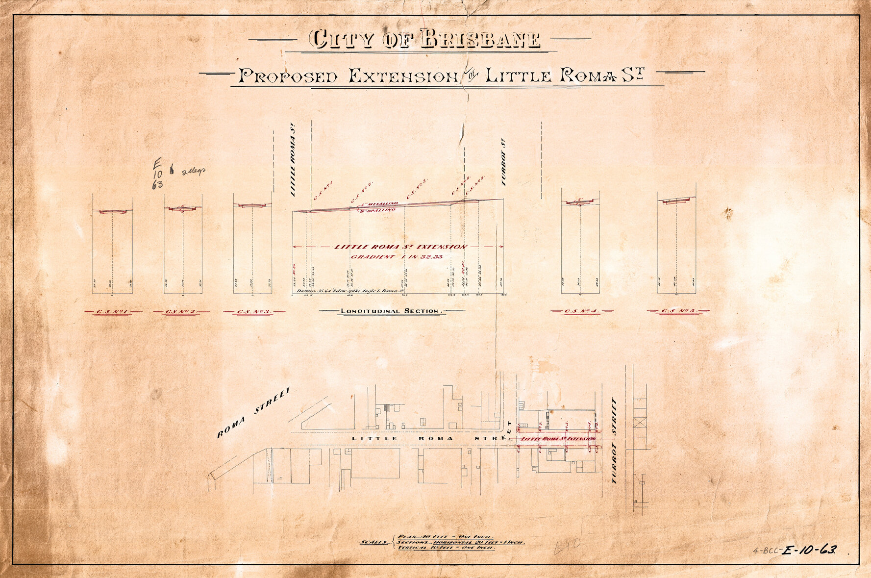 Proposed Extension of Little Roma Street, Brisbane City - 1900