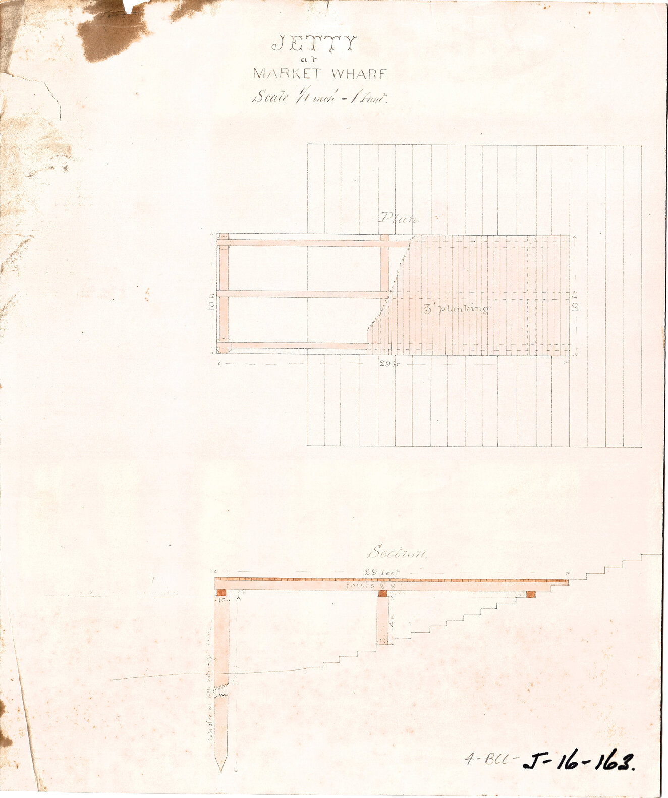 Jetty at Market Wharf, Brisbane City - c.1890
