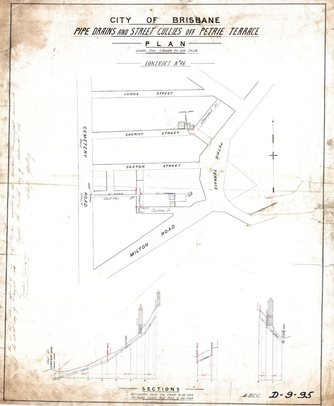 Pipe drains and street gullies off Petrie Terrace - 1886