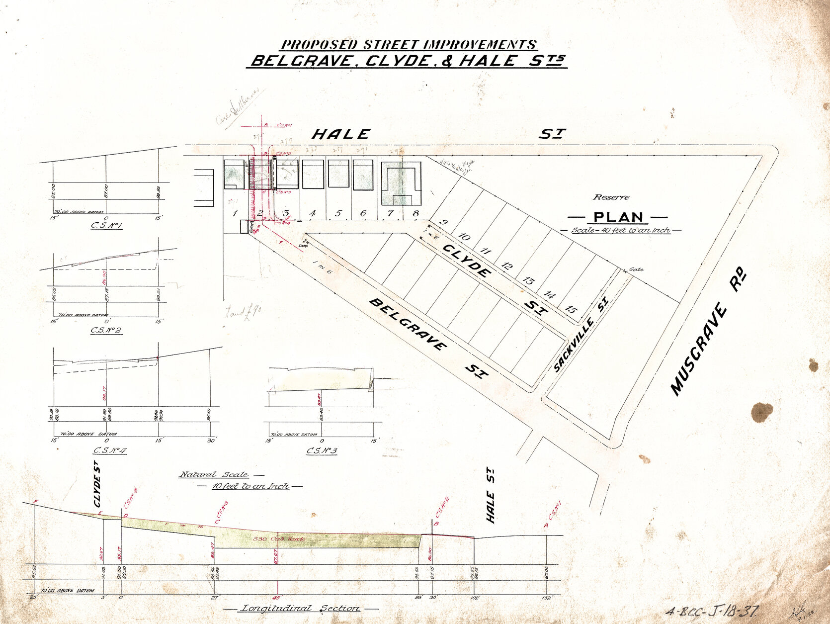Proposed street improvements to Hale, Belgrade and Clyde Street, Petrie Terrace - 1922
