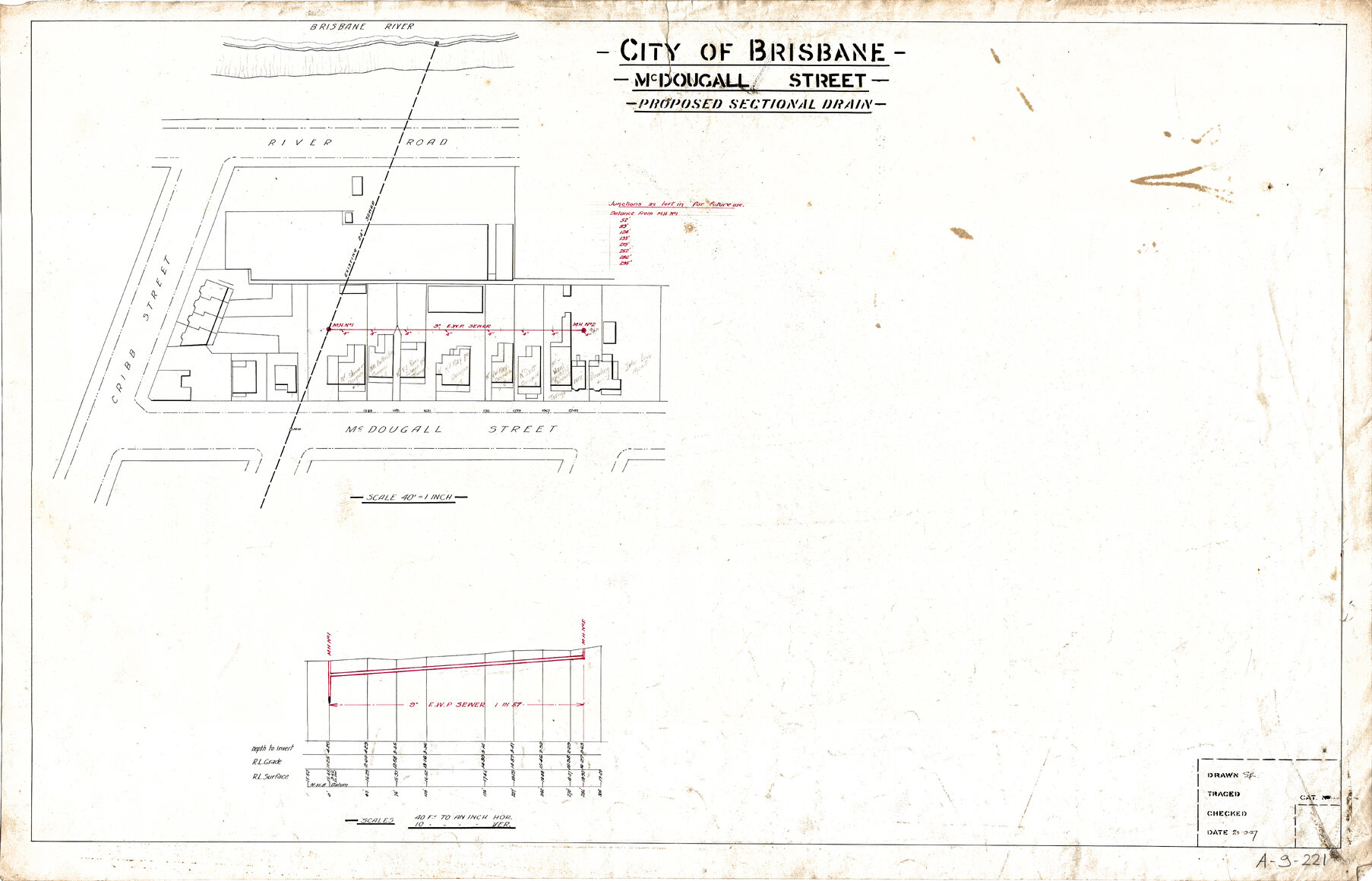 McDougall Street proposed sectional drain, Milton - 1927, 1931