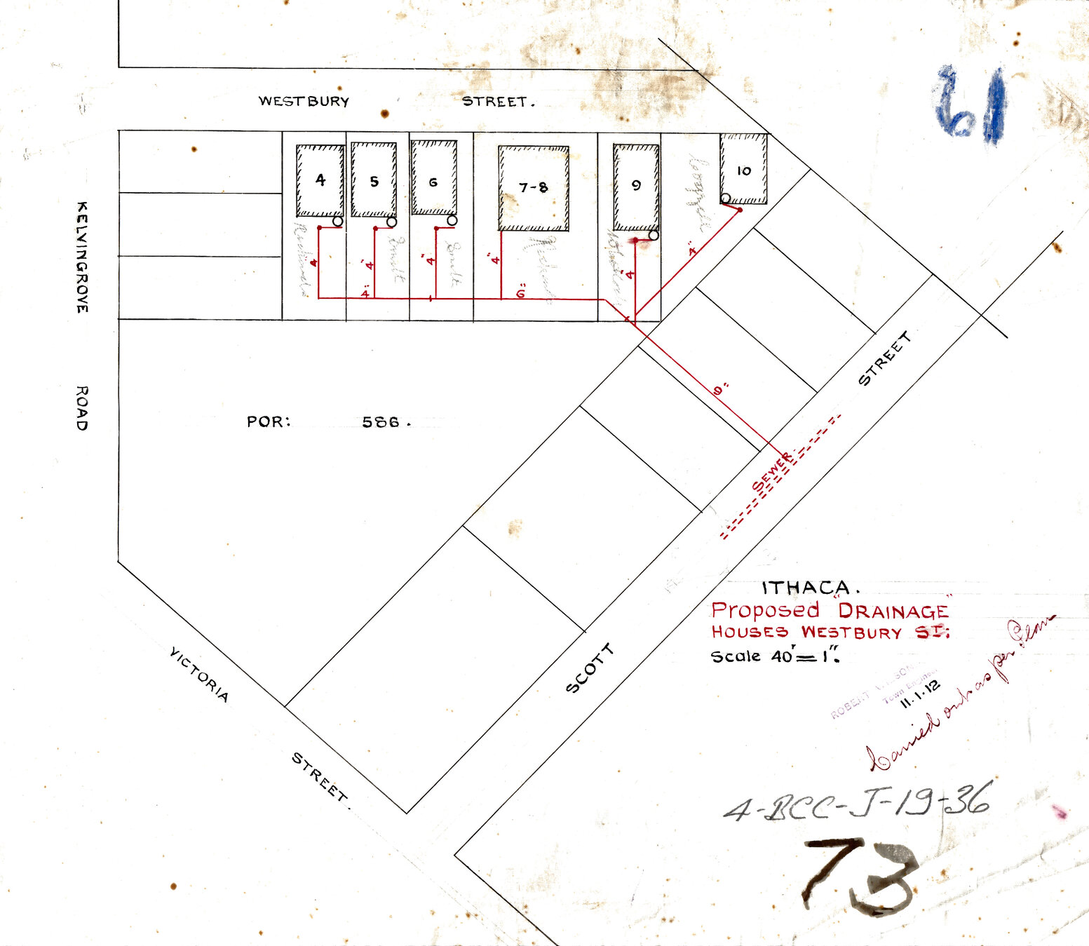 Proposed drainage of Westbury Street, Red Hill and Kelvin Grove - 1912