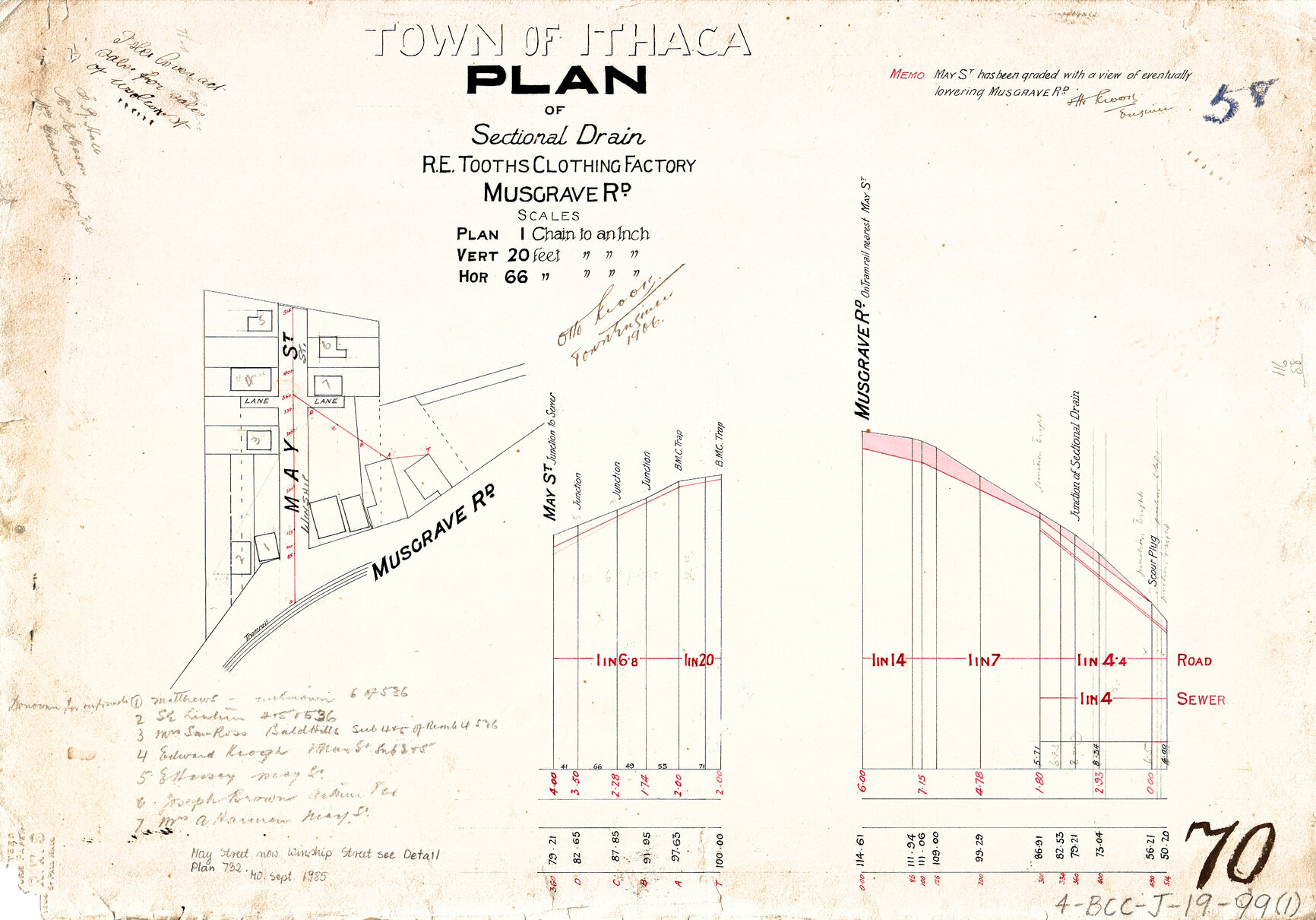 Sectional Sewer R E Tooth's clothing factory Musgrave Road, Red Hill - 1903