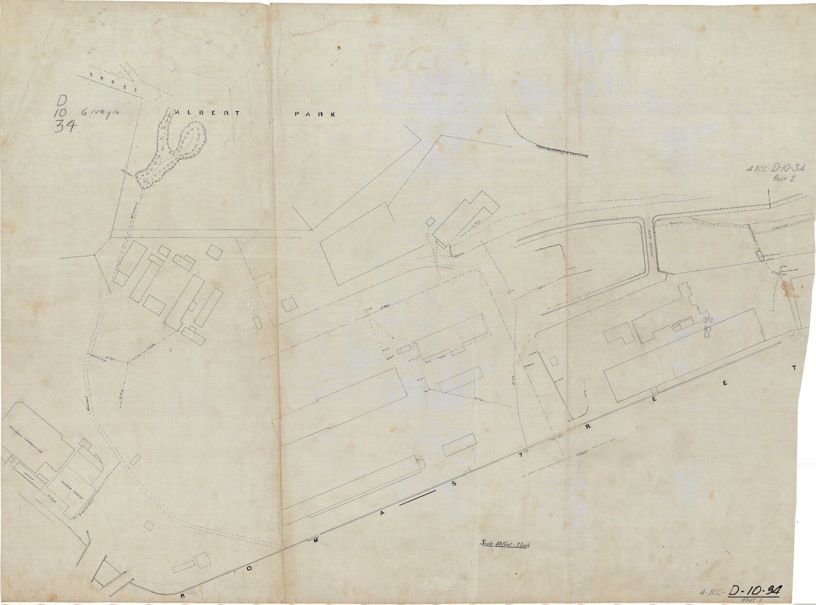 Plan showing layout of railyards at Roma Street, Brisbane City