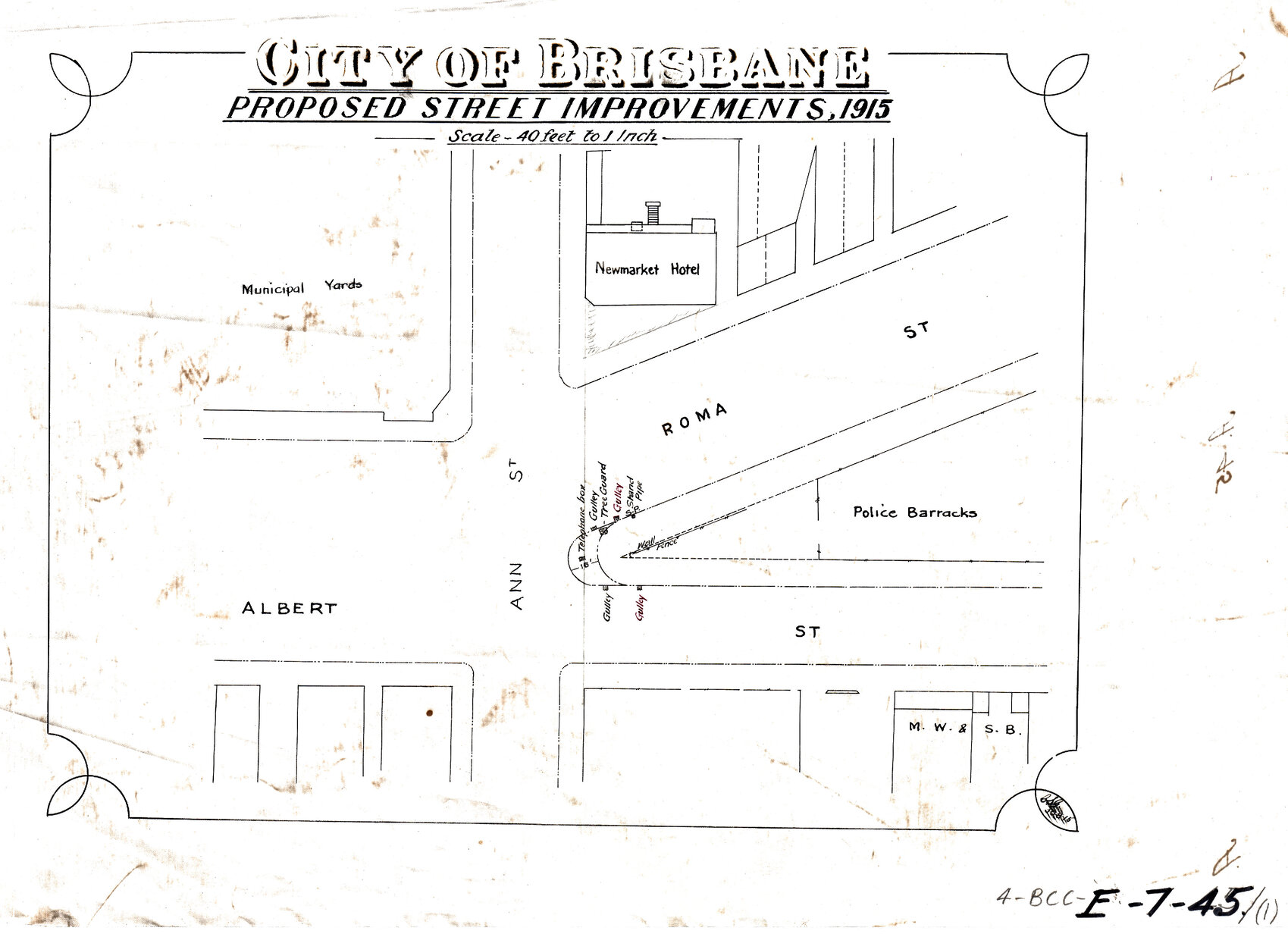 Proposed street improvements, Brisbane City - 1915