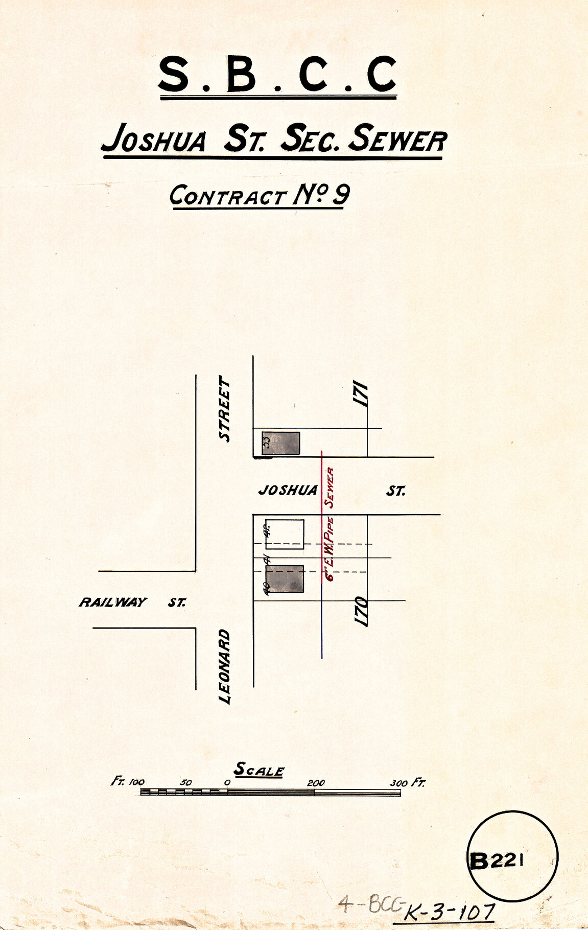 Joshua Street sectional sewer -  Contract No. 9 - Woolloongabba - 1912