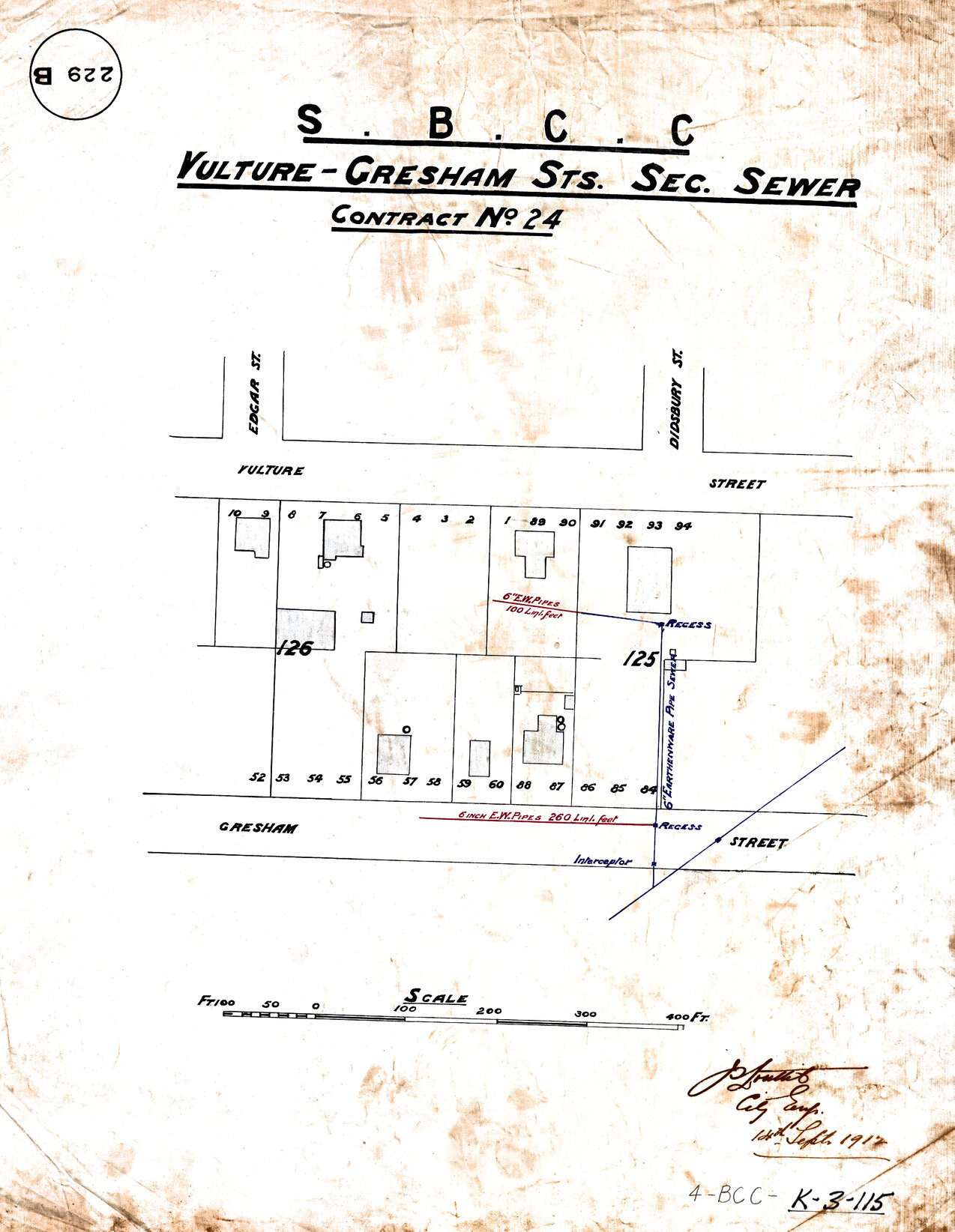 Vulture [Street East] - Gresham Streets sectional sewer - East Brisbane - 1912