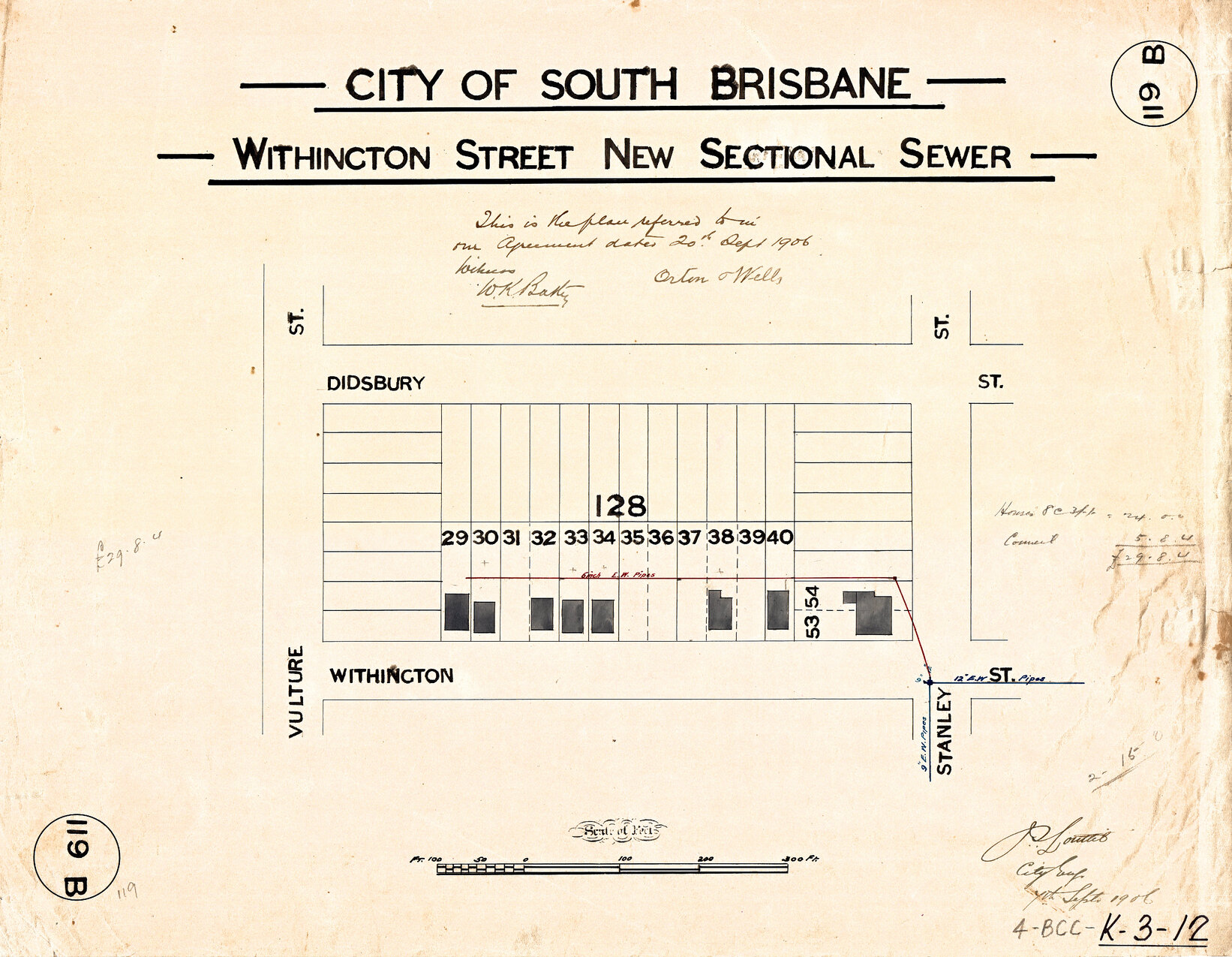 Withington Street new sectional sewer - Woolloongabba - 1906