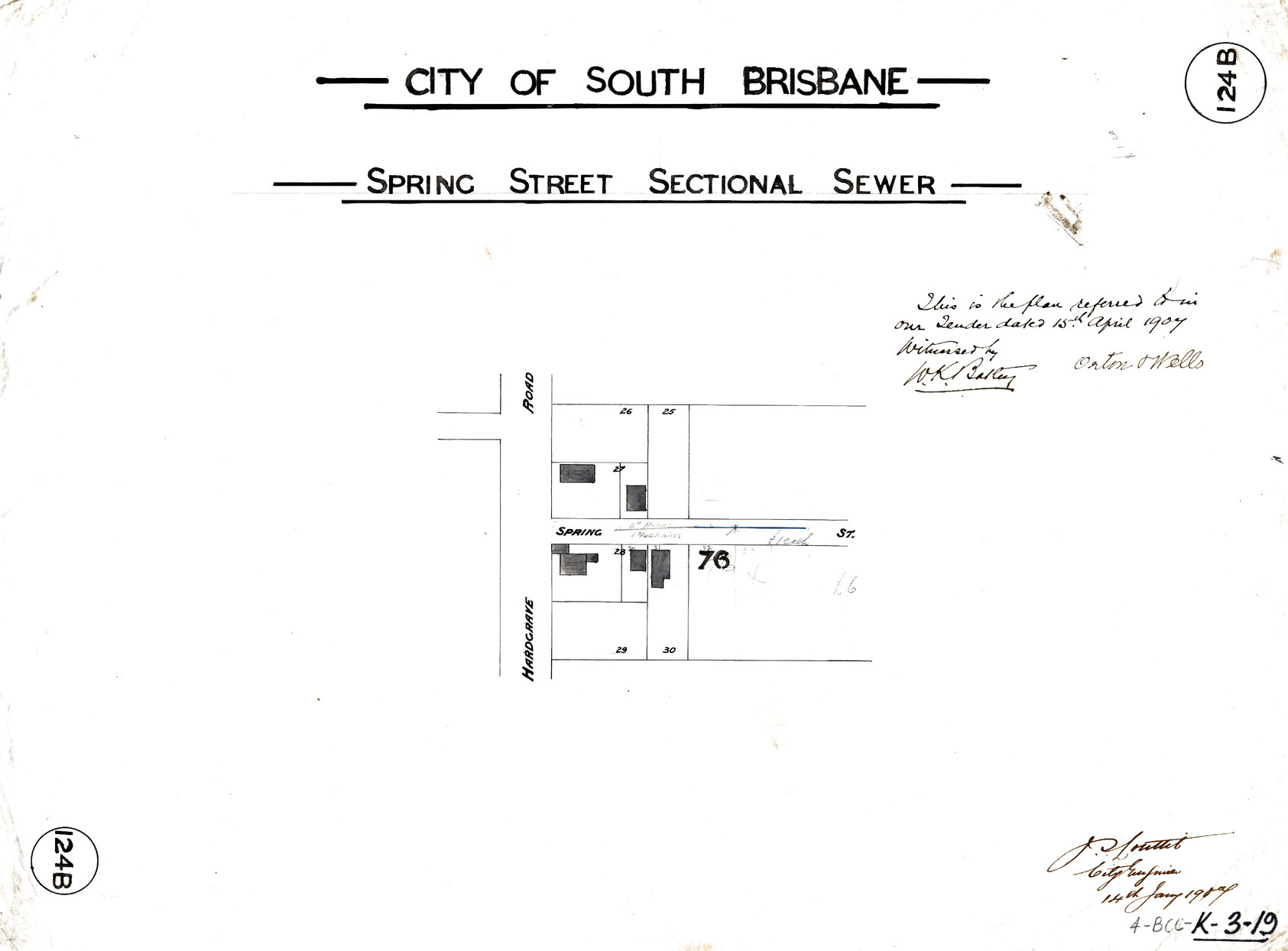 Spring Street sectional sewer - Highgate Hill - 1907