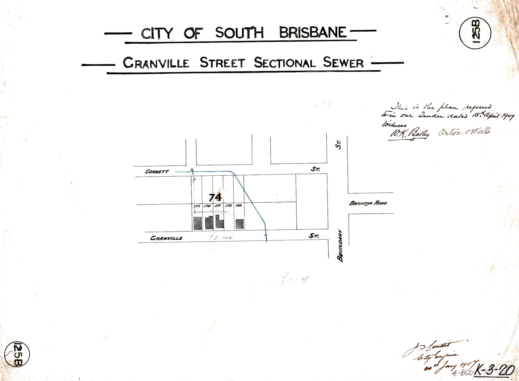 Granville Street sectional sewer - West End - 1907