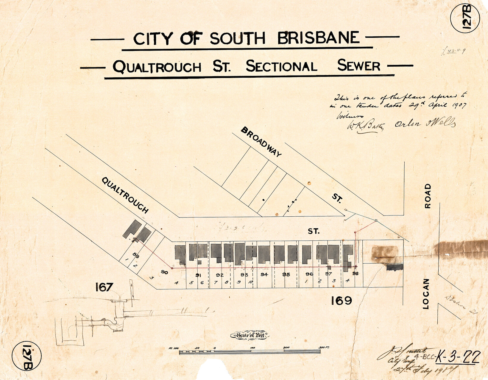 Qualtrough Street sectional sewer - Woolloongabba - 1907