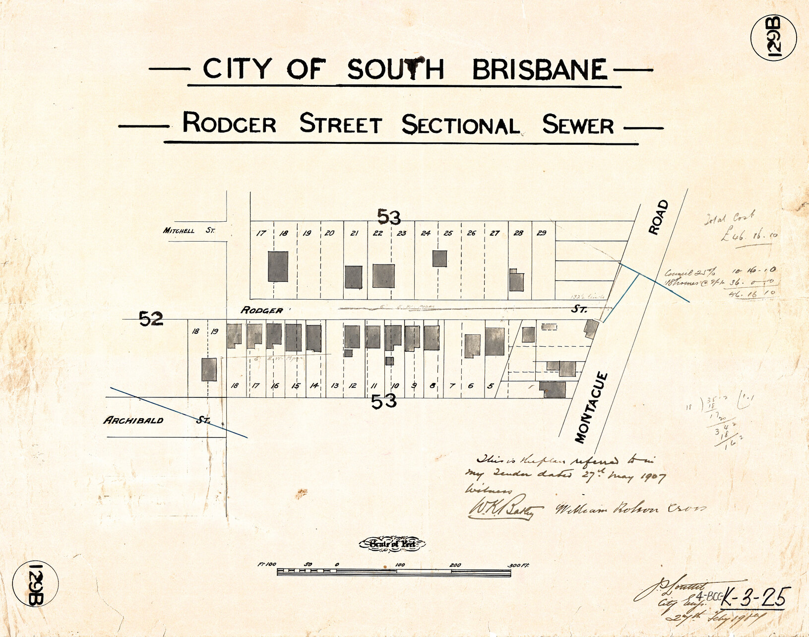 Rodgers Street sectional sewer - West End - 1907