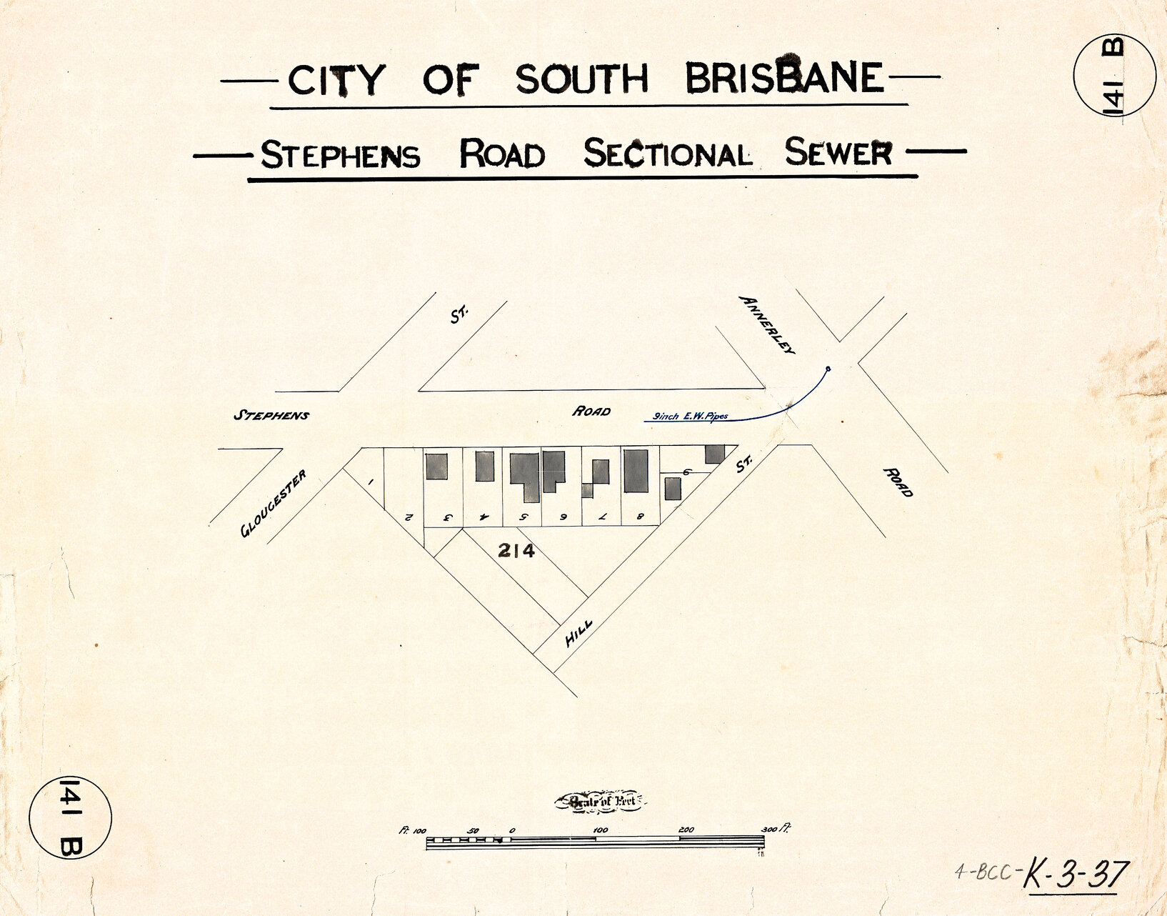 Stephens Road sectional sewer - South Brisbane and Woolloongabba - 1908