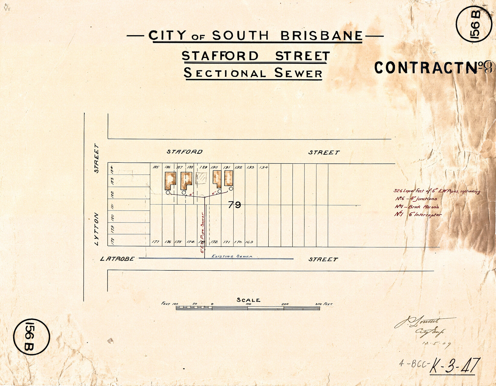 Stafford street sectional sewer - East Brisbane - 1909