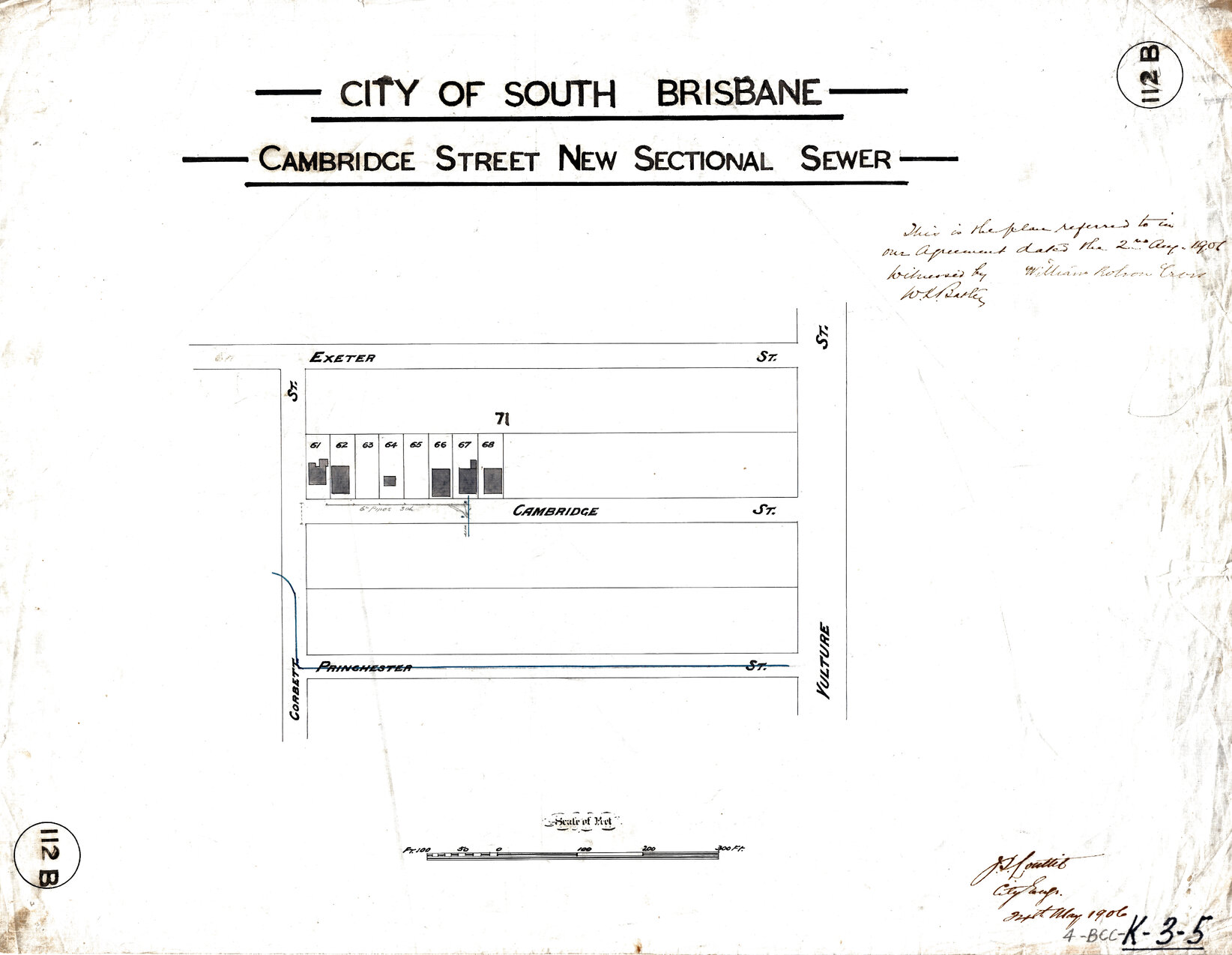 Cambridge Street sectional sewer - West End - 1906