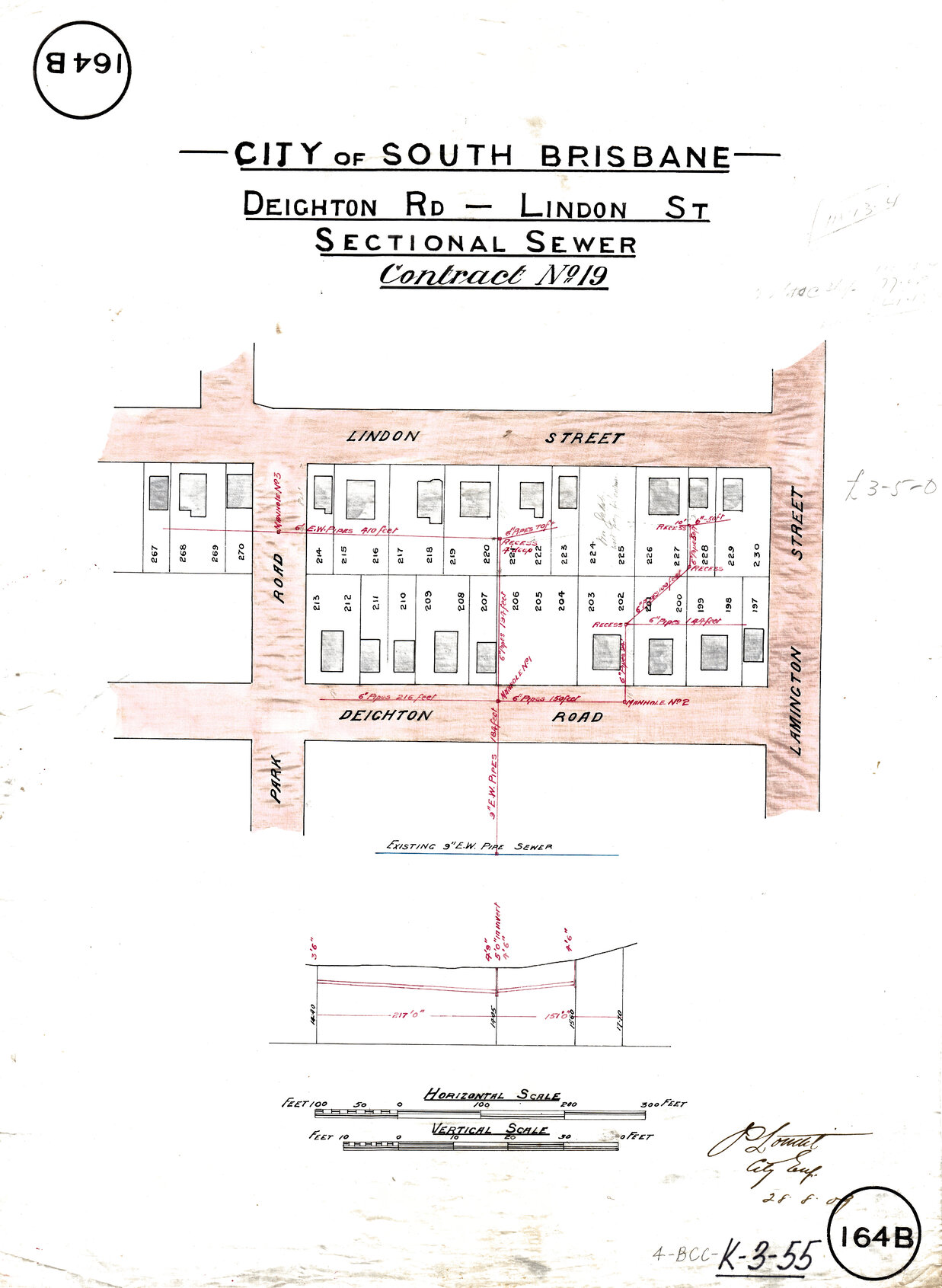 Deighton Road - Lindon Street sectional sewer - Contract No. 19 - Highgate Hill - 1909