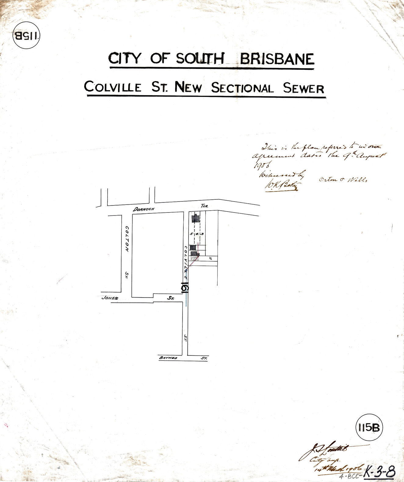 Colville Street sectional sewer - Highgate Hill - 1906