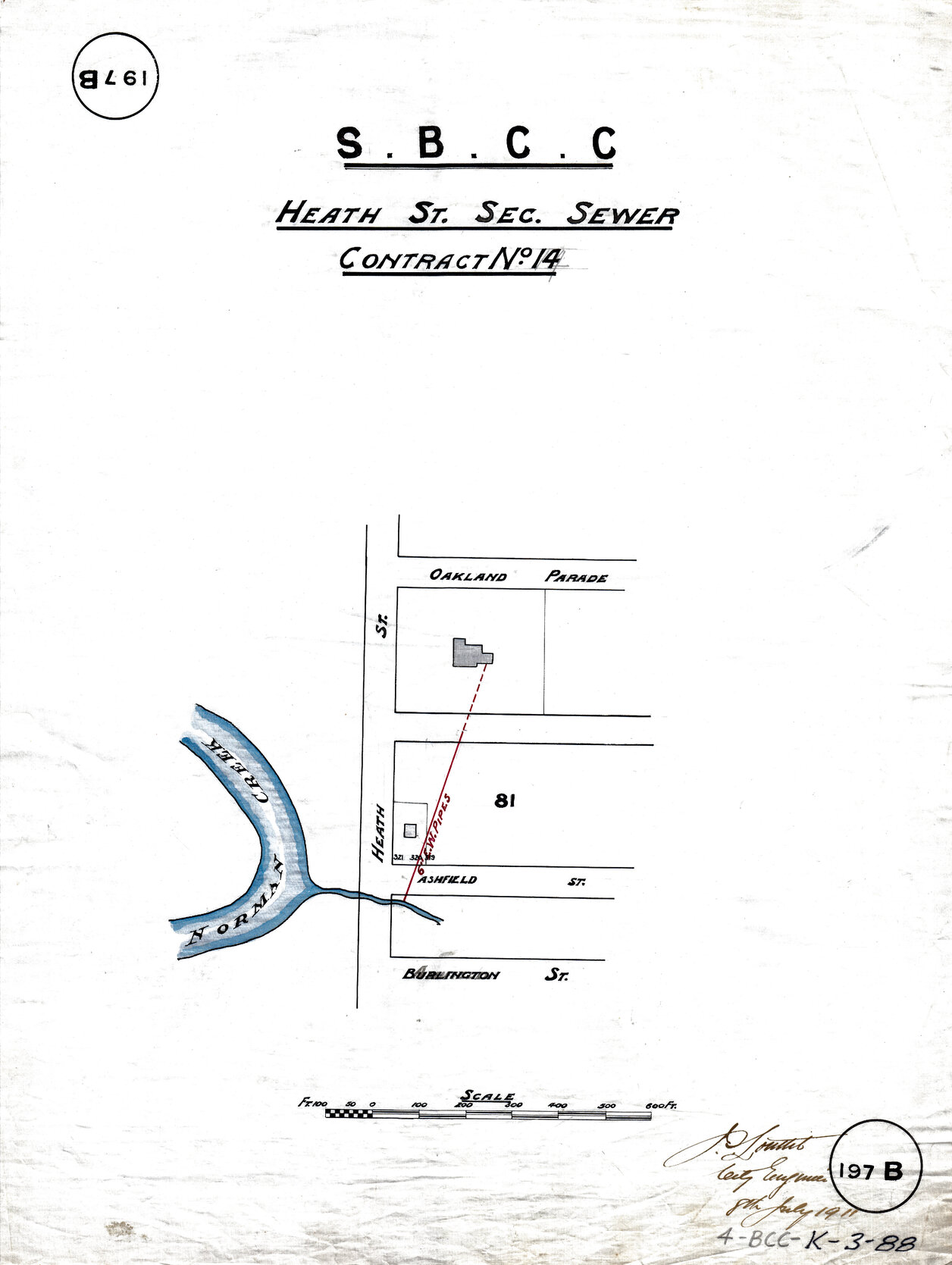 Heath Street sectional sewer - Contract No. 14 - East Brisbane - 1911