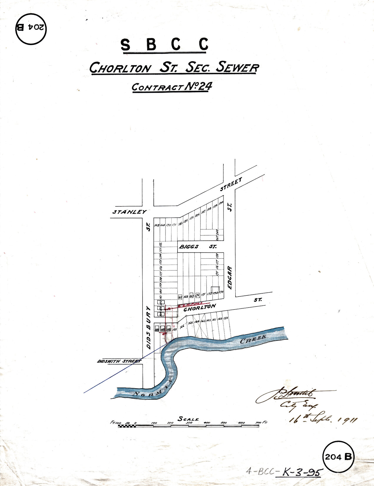 Chorlton Street sectional sewer - Contract No. 24 - East Brisbane - 1911