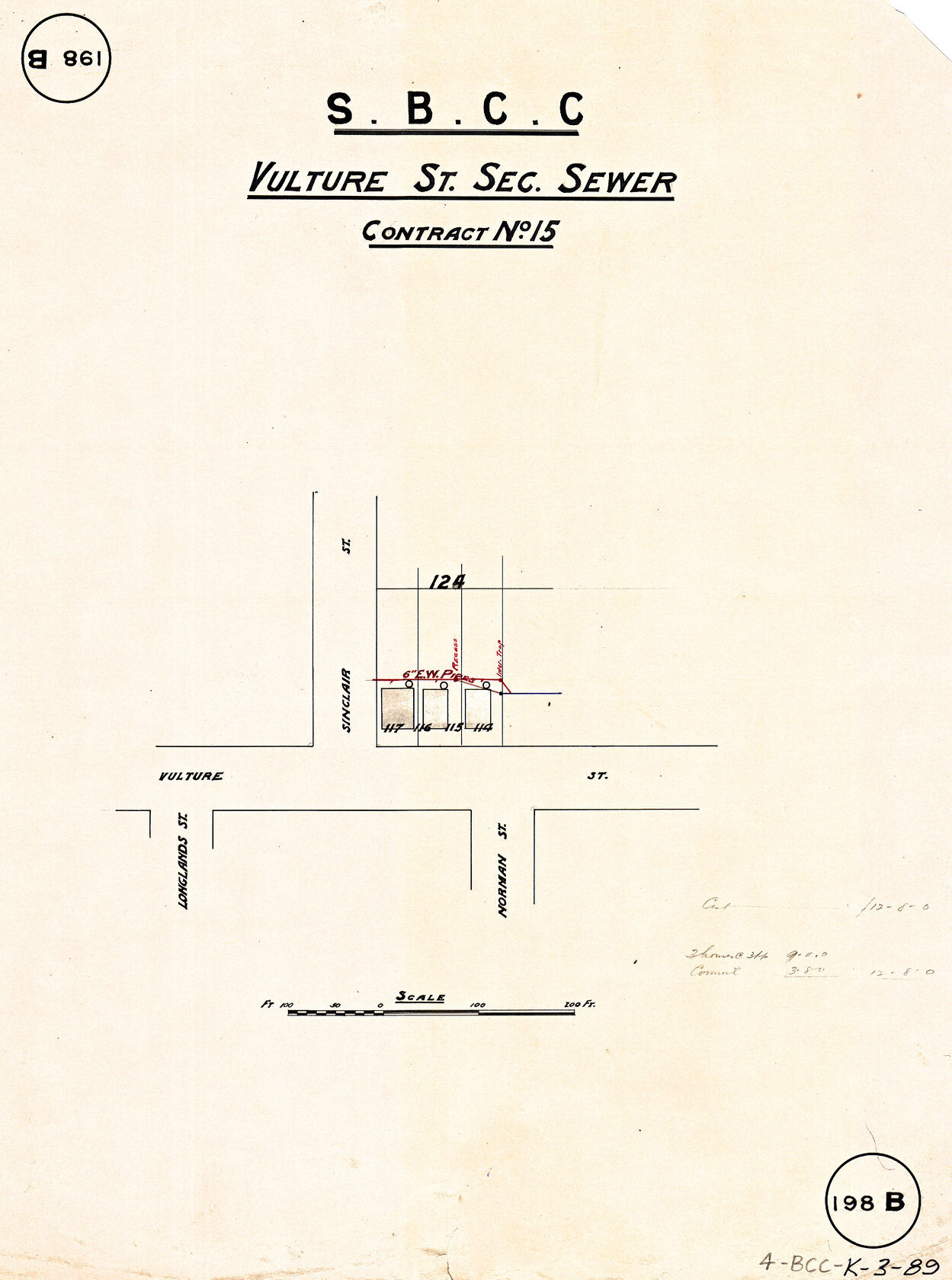 Vulture Street [East] sectional sewer - Contract No. 15 - East Brisbane - 1911