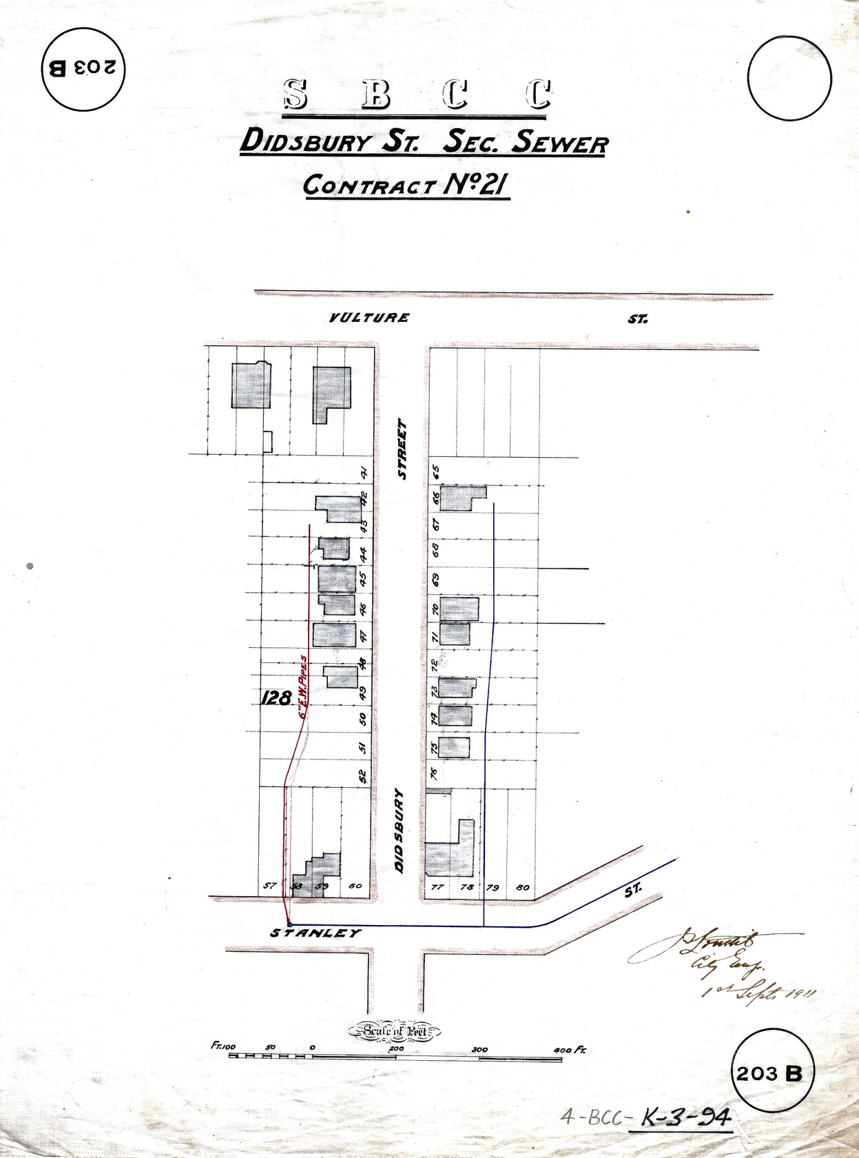 Didsbury Street sectional sewer - Contract No. 21 - East Brisbane - 1911