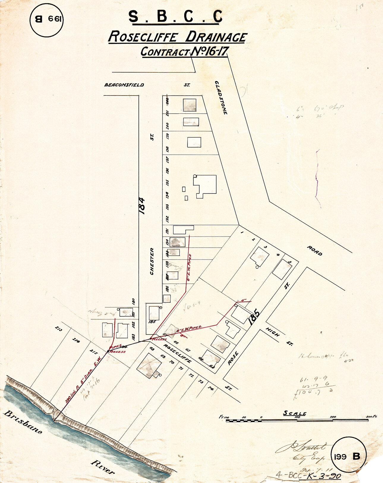 Rosecliffe [Street] drainage - Contract No. 16-17 - Highgate Hill - 1911