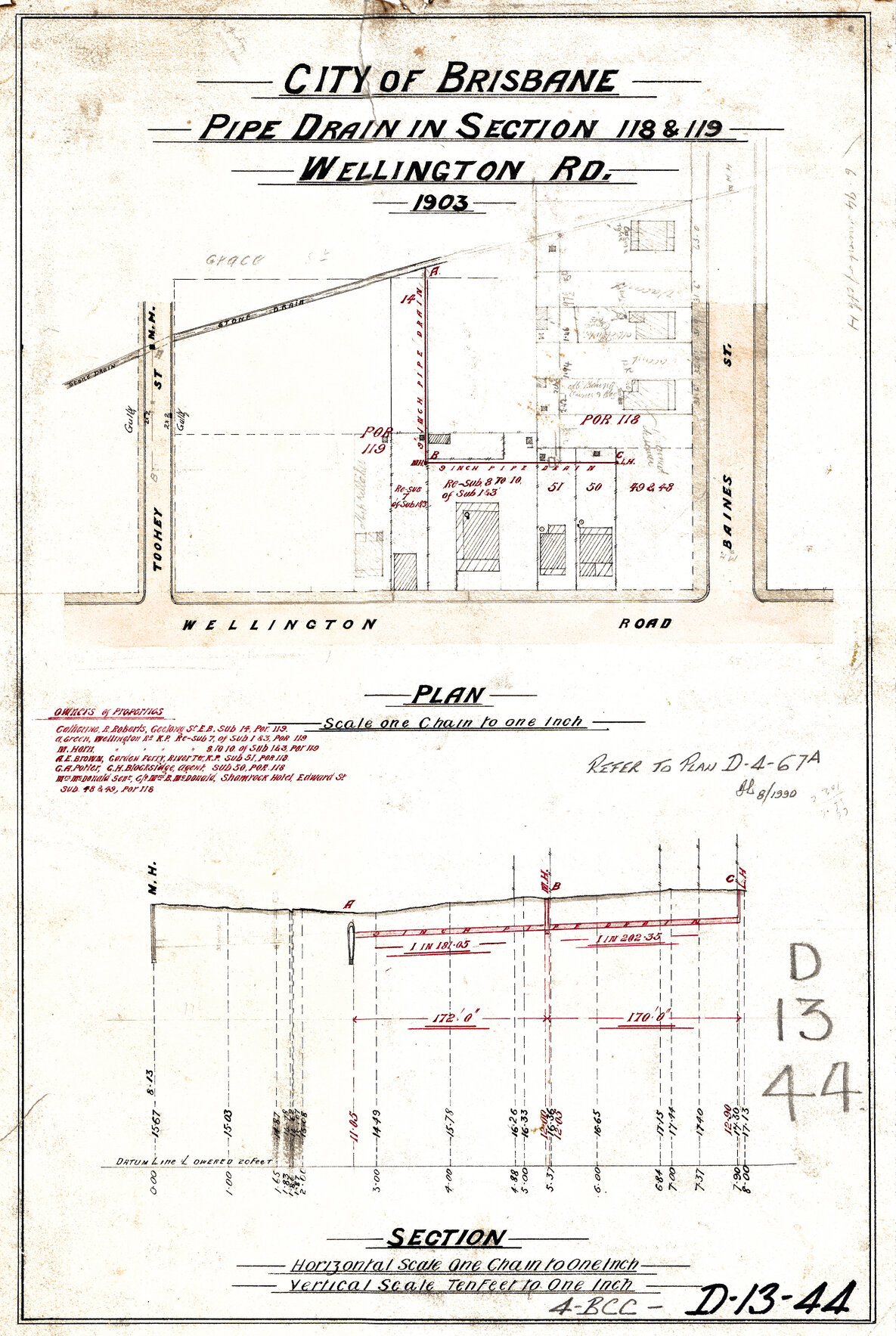 Pipe drain for Wellington Road, Kangaroo Point - 1903