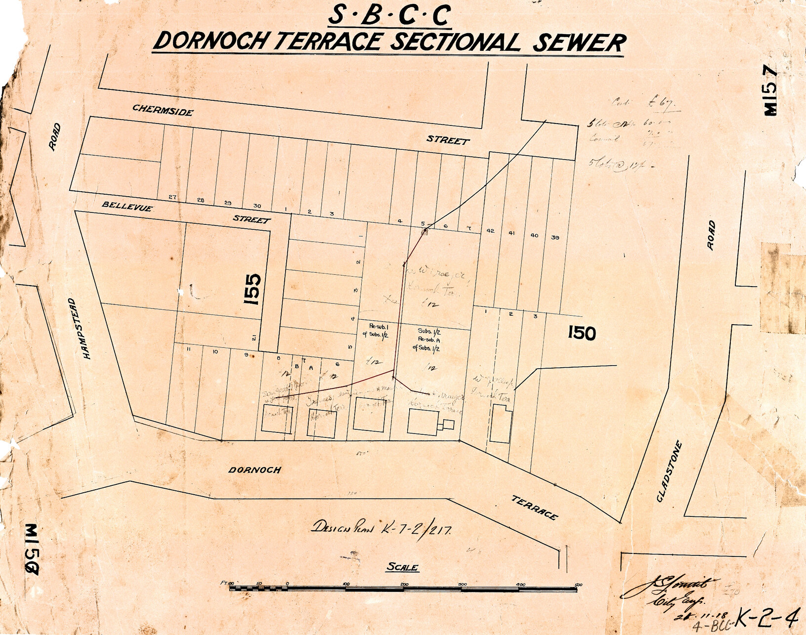 Dornoch Terrace Sectional Sewer, Highgate Hill - 1918