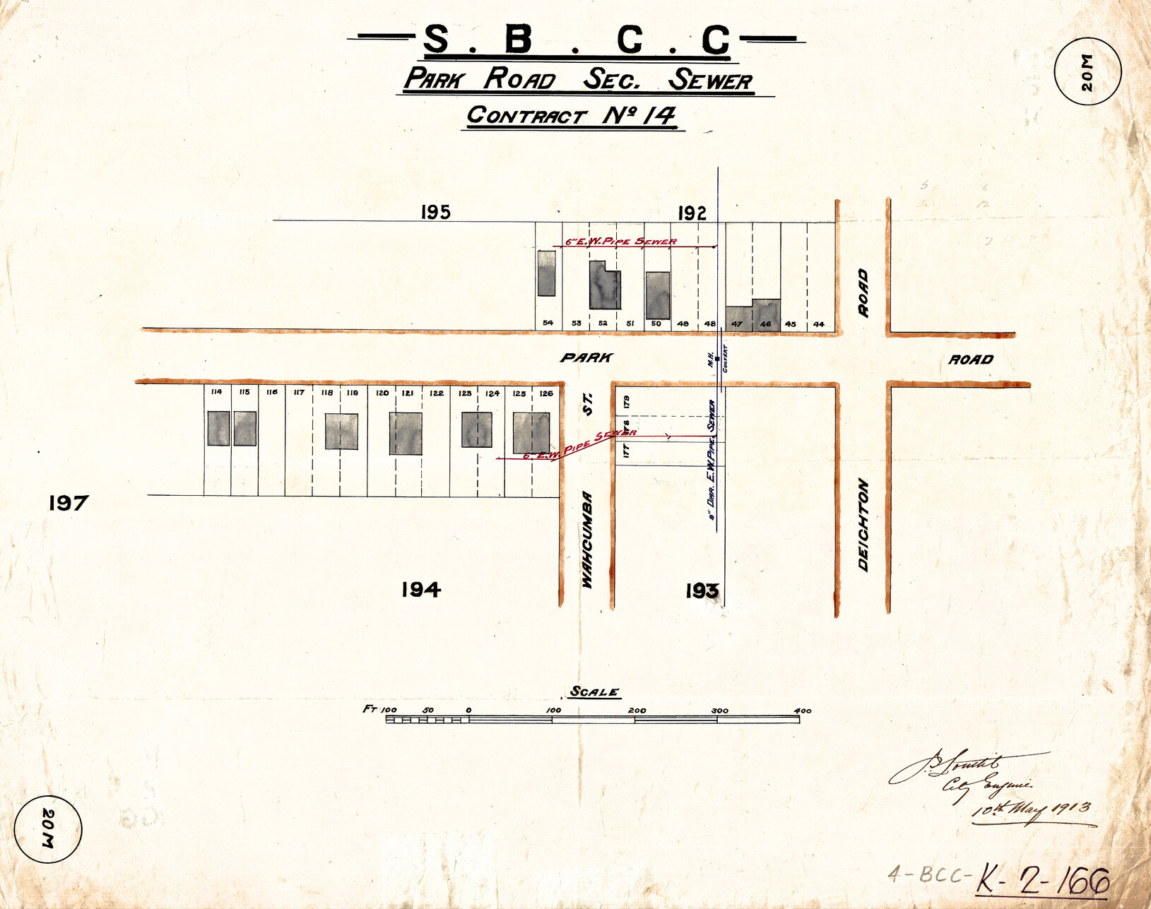 Park Road West Sectional Sewer, Dutton Park - 1913
